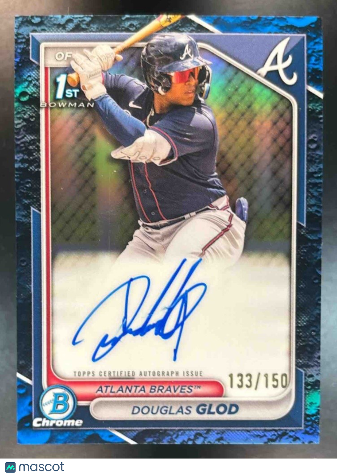 2024 Bowman Douglas Glod Chrome Auto Blue Lunar /150 1st Prospect Atlanta Braves - Sports Cards
