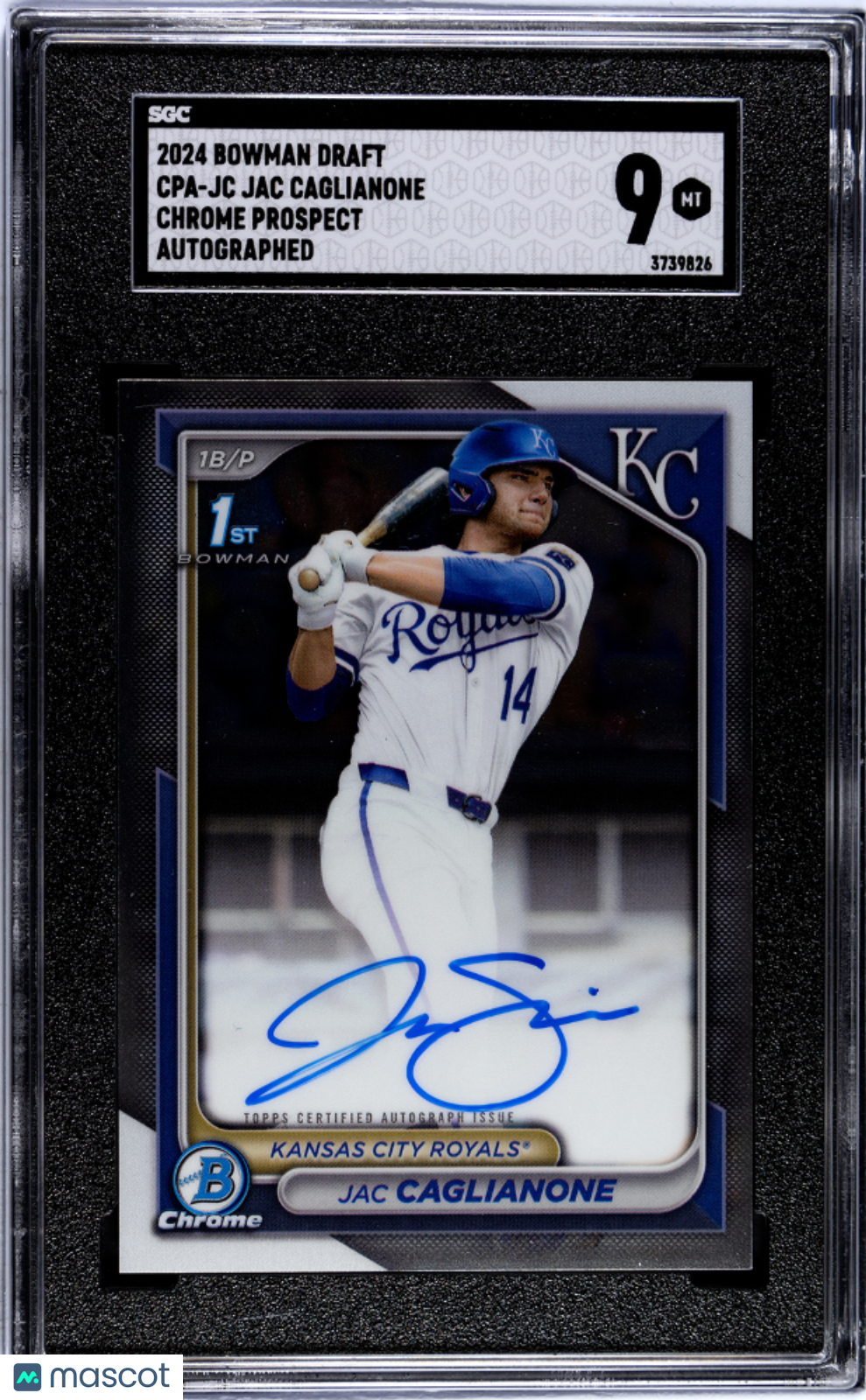 2024 Bowman Draft Jac Caglianone CHR. Pros. Autograph #CPA-JC SGC 9 - Graded Sports Cards