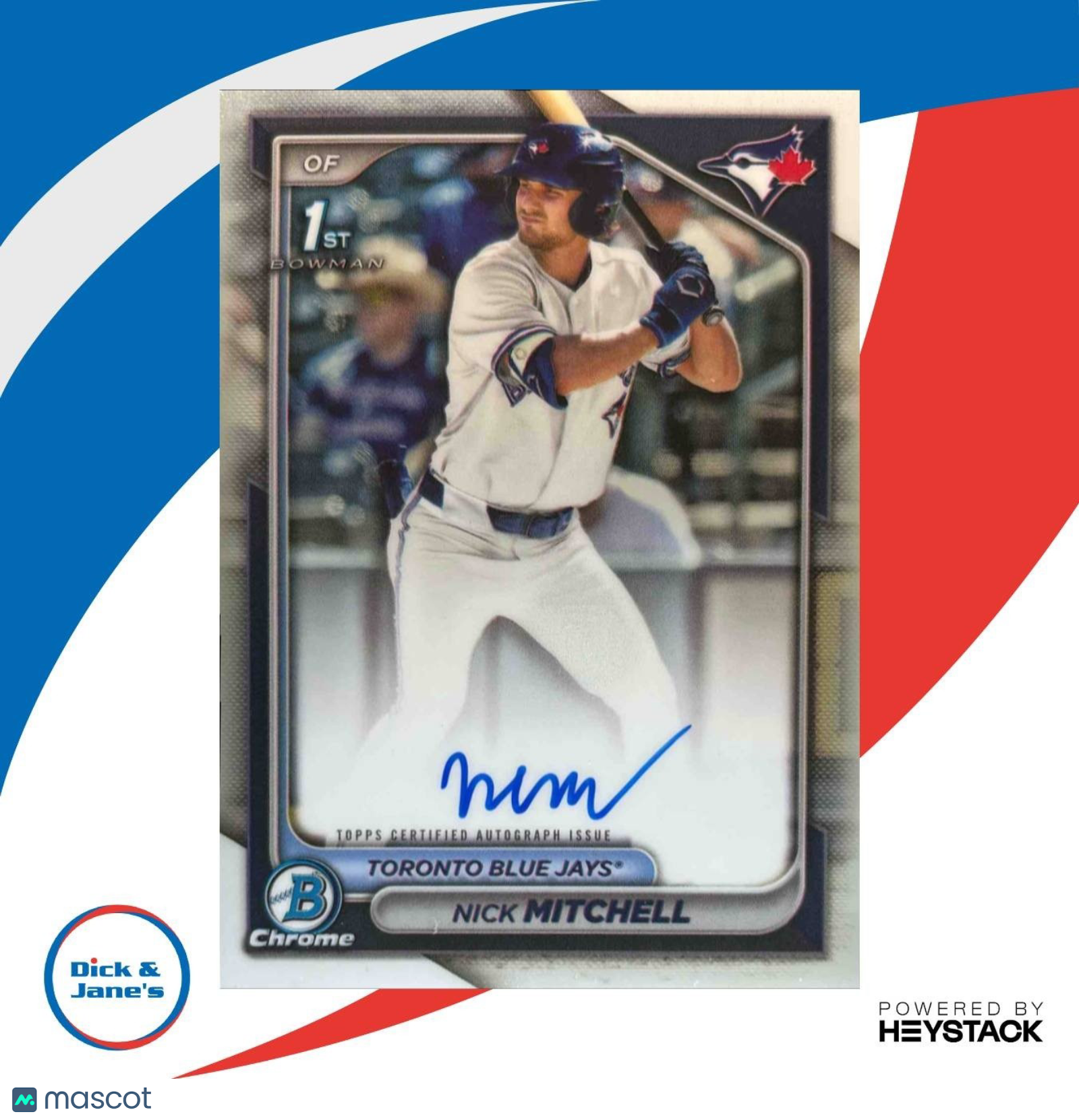 2024 Bowman Draft Nick Mitchell Chrome Auto #CPA-NMI 1st Prospect Blue Jays - Sports Cards