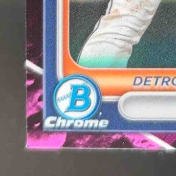 2024 Bowman Max Clark Chrome Prospects Fuchsia Refractor 169/199 Detroit Tigers - Sports Cards