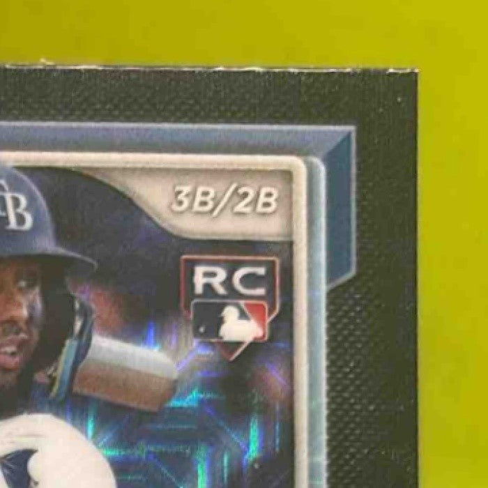 2024 Bowman Mega Box Junior Caminero Mojo Navy Refractor /175 #20 Tampa Bay Rays - Sports Cards