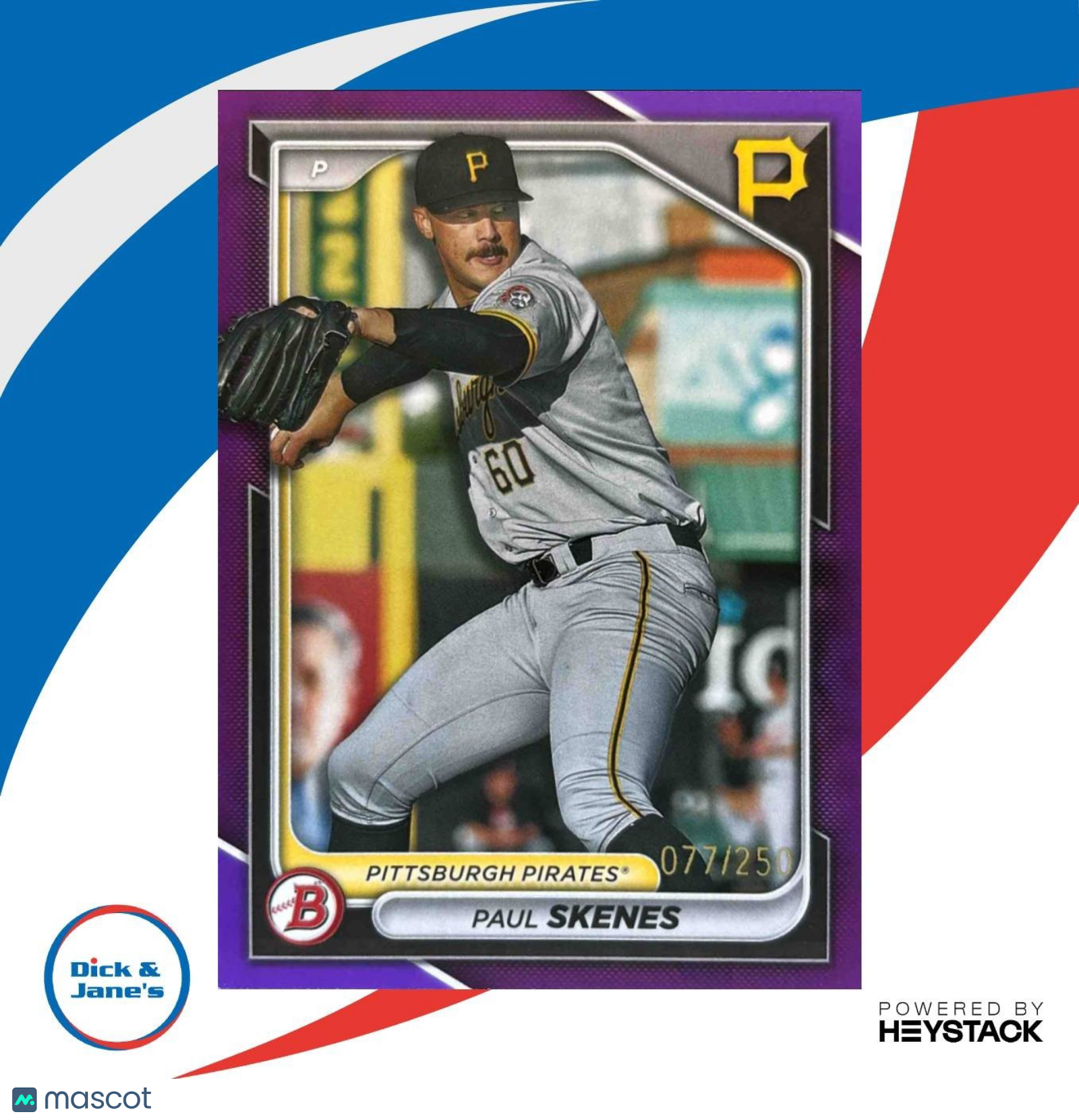 2024 Bowman Paul Skenes Prospects Purple 77/250 #BP-125 Pittsburgh Pirates - Sports Cards