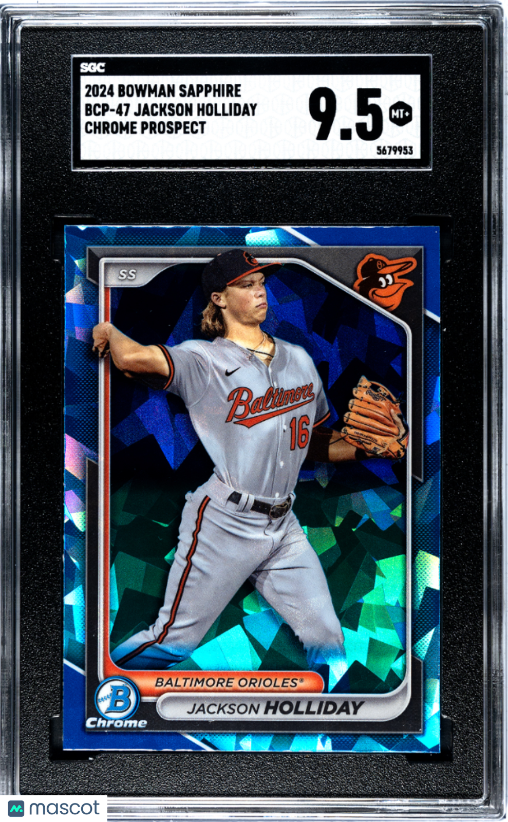 2024 Bowman Sapphire Jackson Holliday Chrome Prospect #BCP-47 SGC 9.5 Orioles - Graded Sports Cards