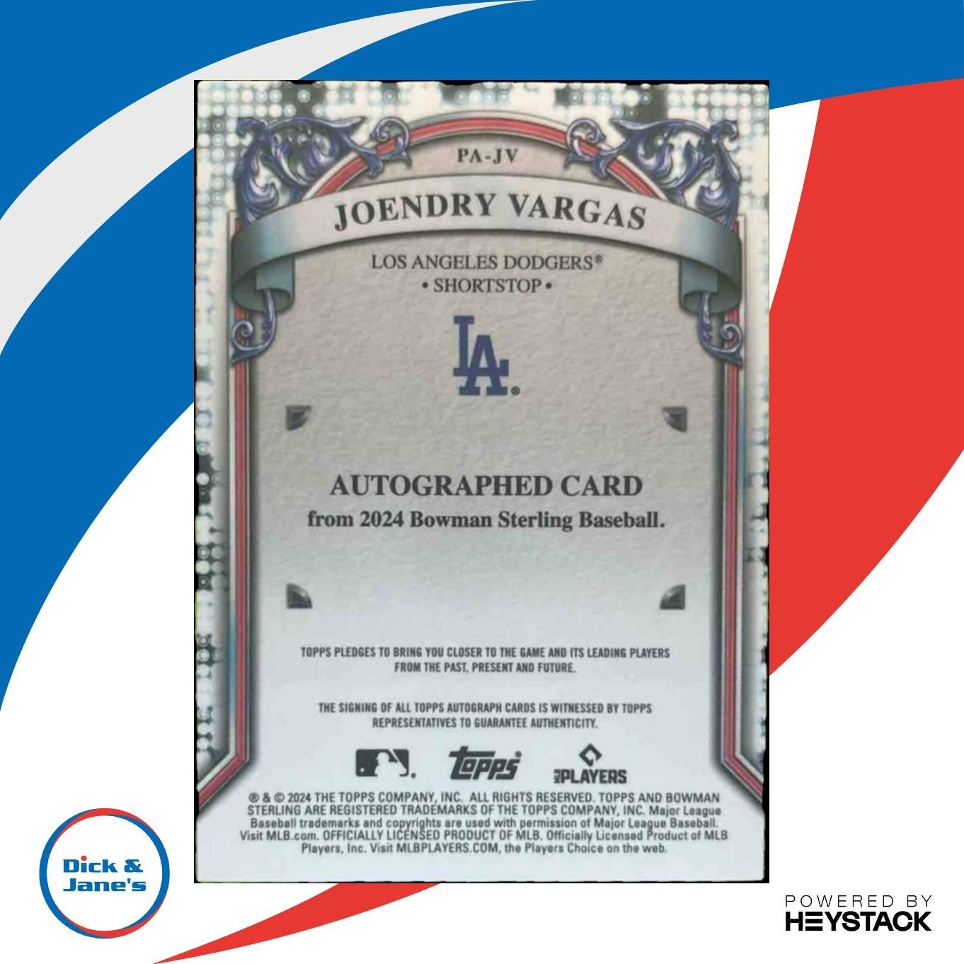 2024 Bowman Sterling Joendry Vargas Prospect Auto #PA-JV Los Angeles Dodgers - Sports Cards