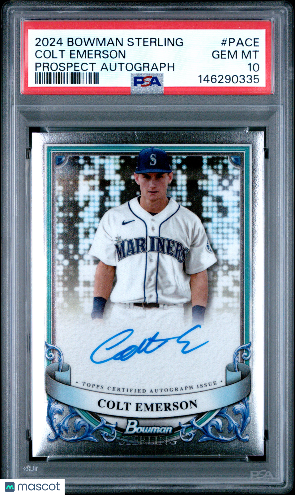 2024 Bowman Sterling Prospect Autographs Colt Emerson #PACE PSA 10 GEM MINT - Graded Sports Cards