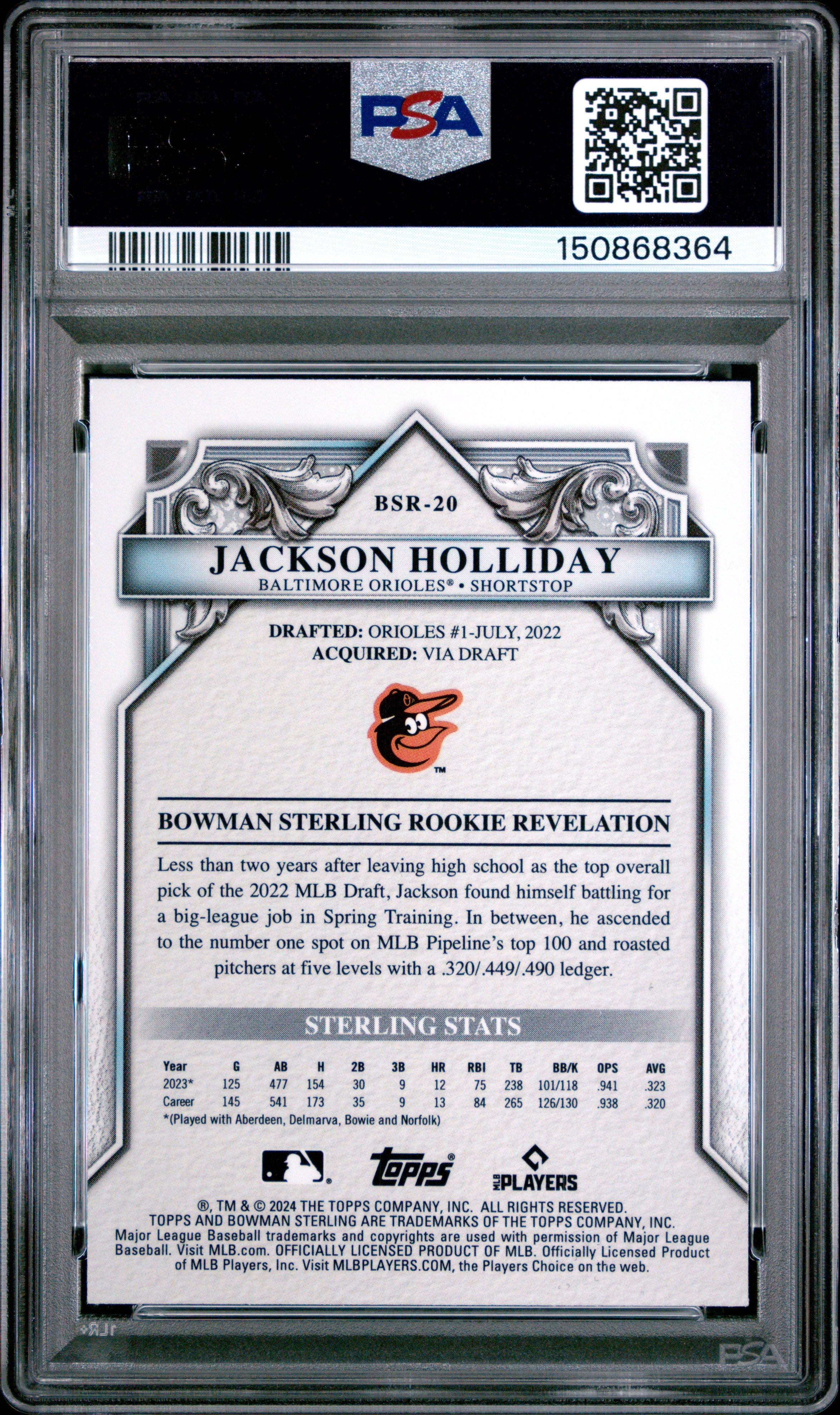 ゲームセンター・ゲームカード BOWMAN STERLING JACKSON HOLLIDAY 2024 Bowman Sterling Rookies Jackson Holliday Magenta