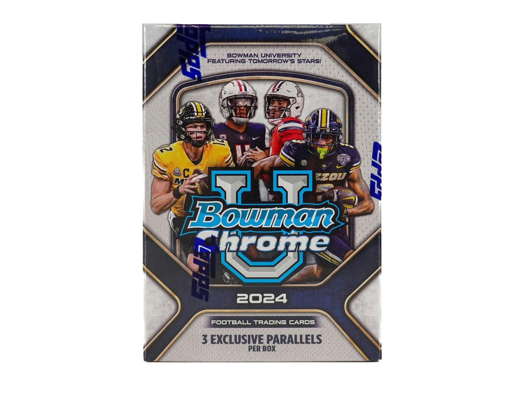 2024 Bowman University Chrome Football Blaster Box (Pink Parallels) - Sealed from DickandJanes.com - NFL Retail Box