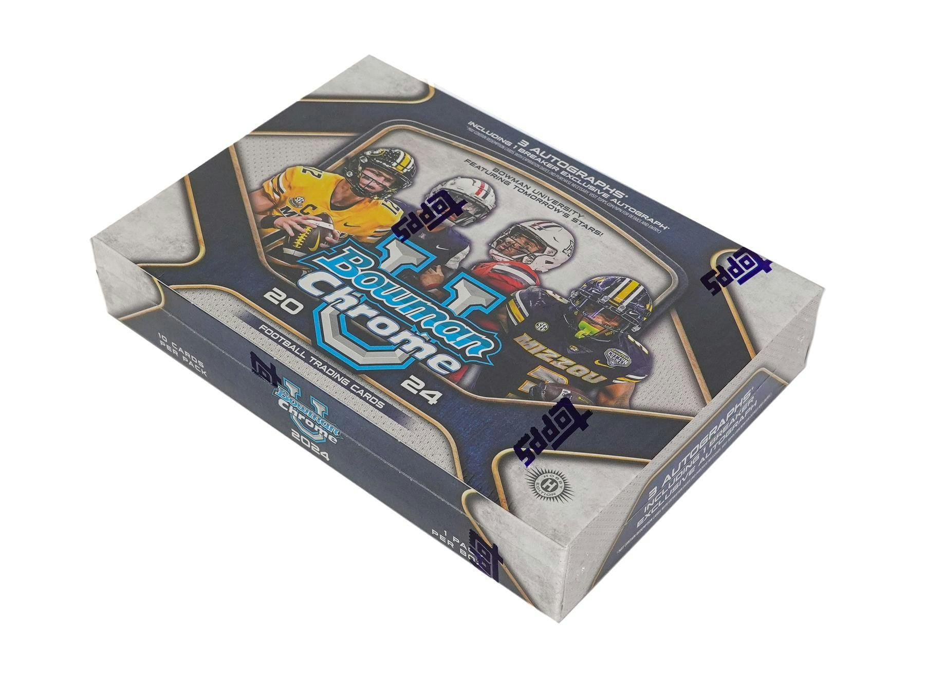 2024 Bowman University Chrome Football Breaker Delight Box (3 Autos) - NFL Hobby Box
