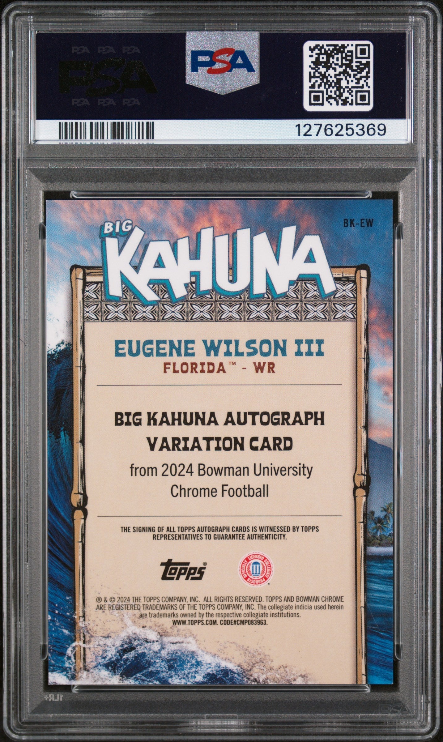 2024 Bowman University Chrome The Big Kahuna Autographs Eugene Wilson III #BKEW PSA 10 - Graded Sports Cards