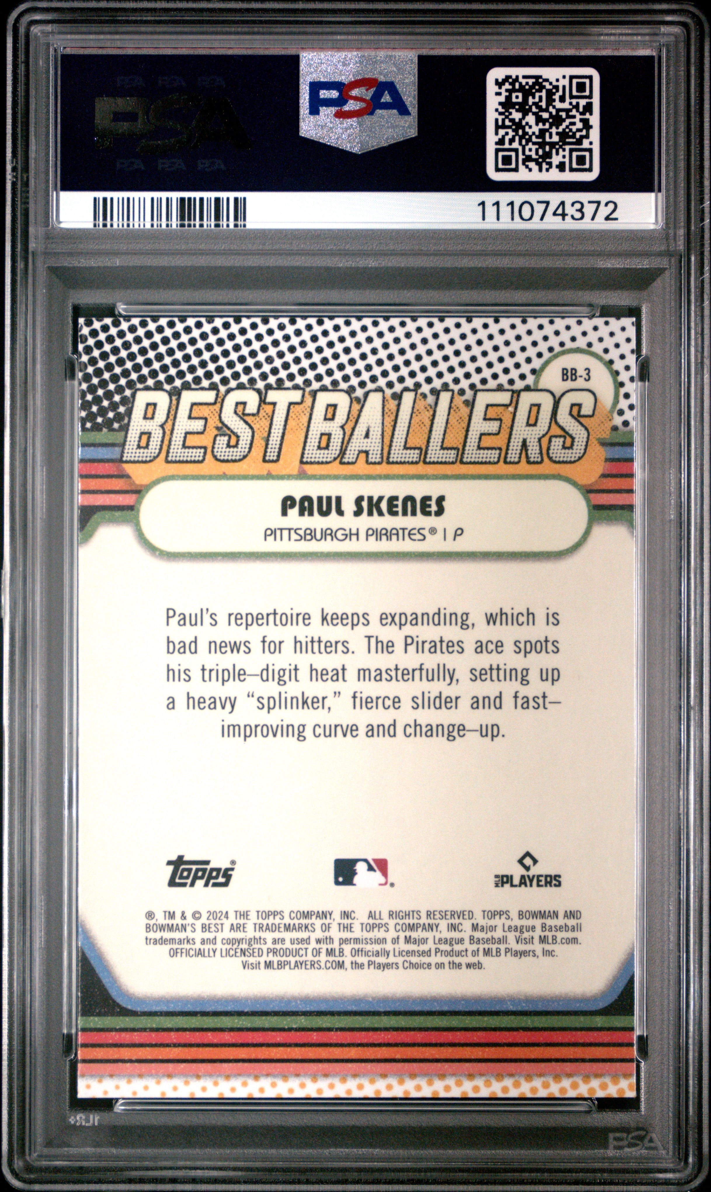 2024 Bowman’s Best Best Ballers Paul Skenes Mini Diamond #BB3 PSA 10 GEM MINT - Graded Sports Cards