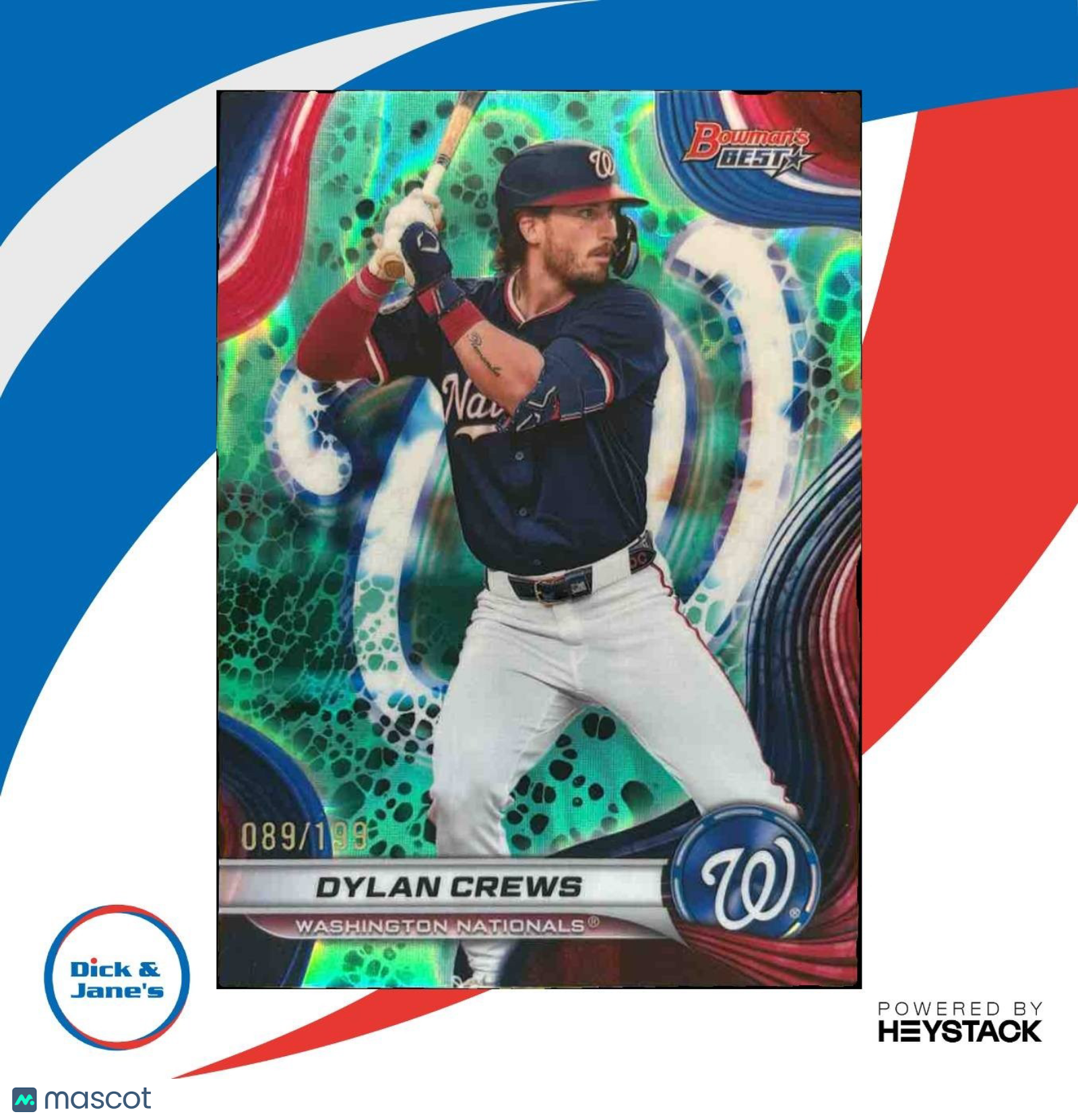 2024 Bowman’s Best Dylan Crews Prospects Aqua Lava /199 Washington Nationals - Sports Cards