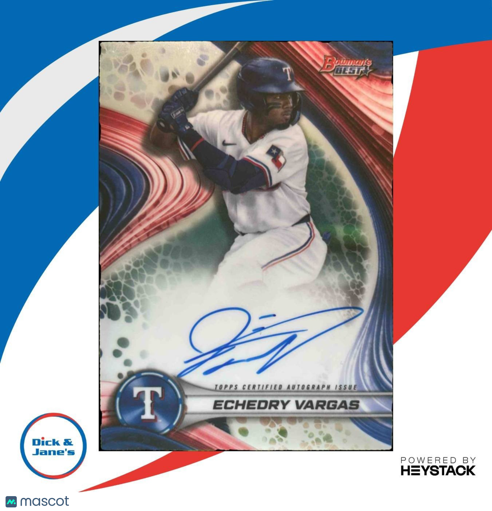 2024 Bowman’s Best Echedry Vargas Best of Auto #B24-EV Texas Rangers - Sports Cards