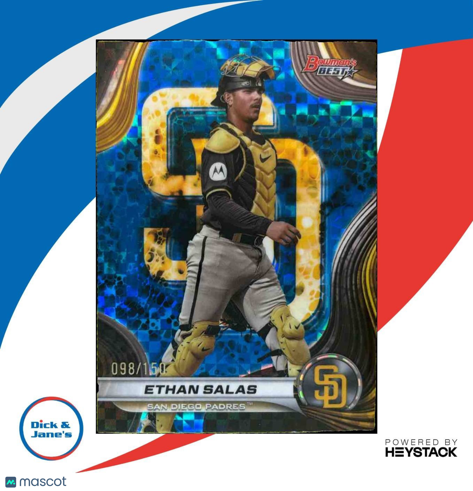 2024 Bowman’s Best Ethan Salas Prospects Blue X-Fractor /150 San Diego Padres - Sports Cards