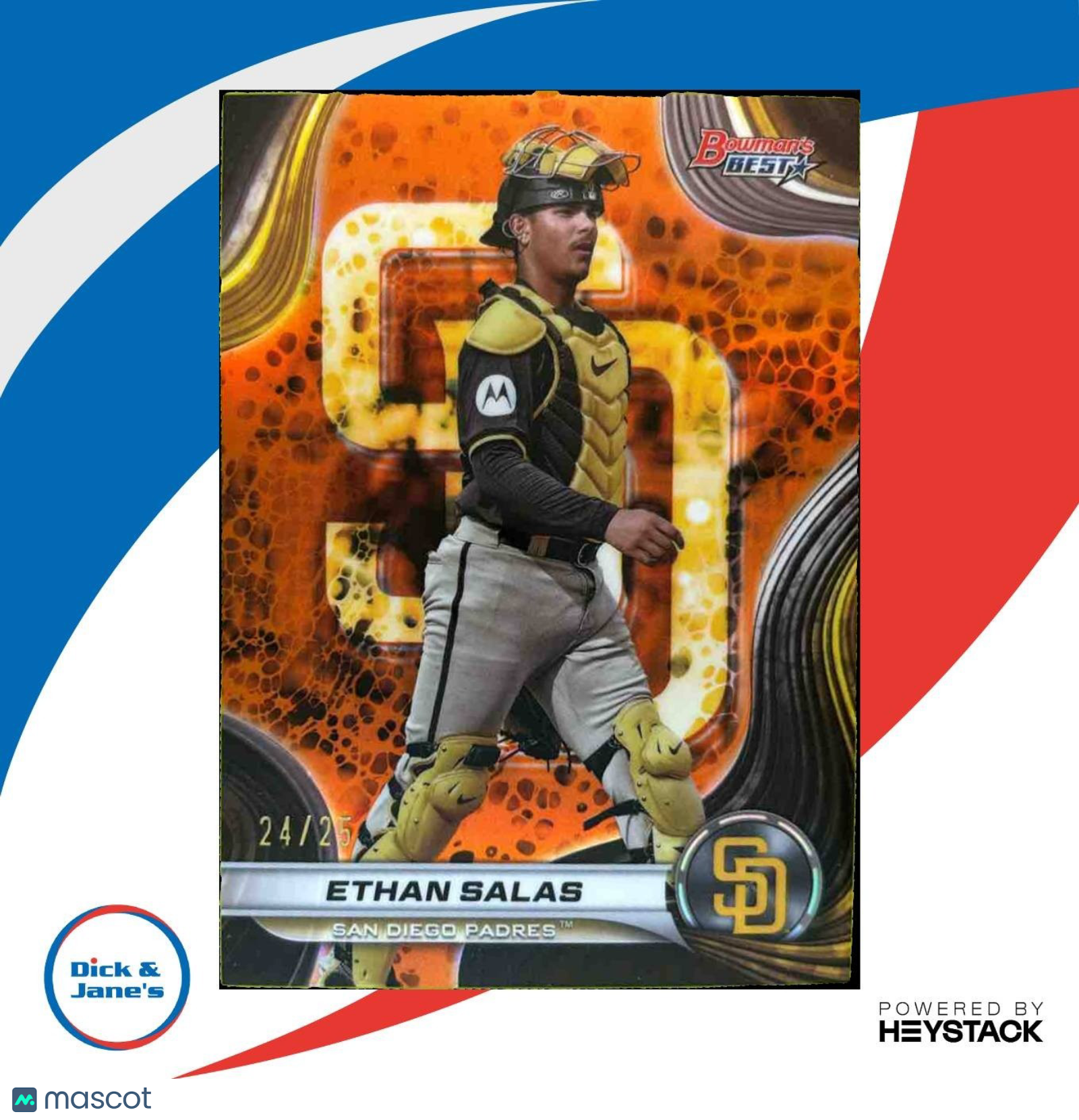 2024 Bowman’s Best Ethan Salas Prospects Orange Refractor /25 San Diego Padres - Sports Cards