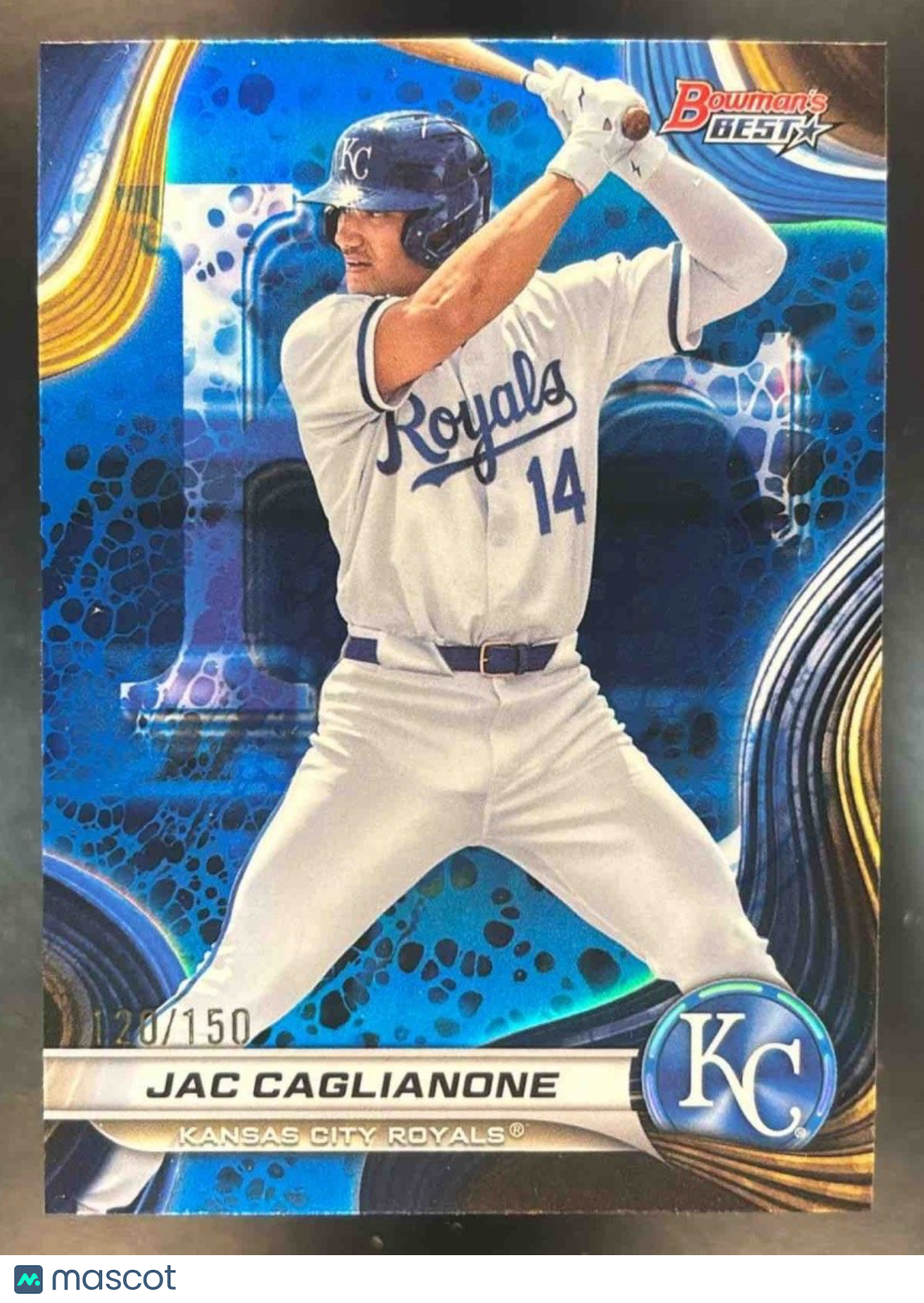 2024 Bowman’s Best Jac Caglianone Prospects Blue /150 #TP-6 Kansas City Royals - Sports Cards