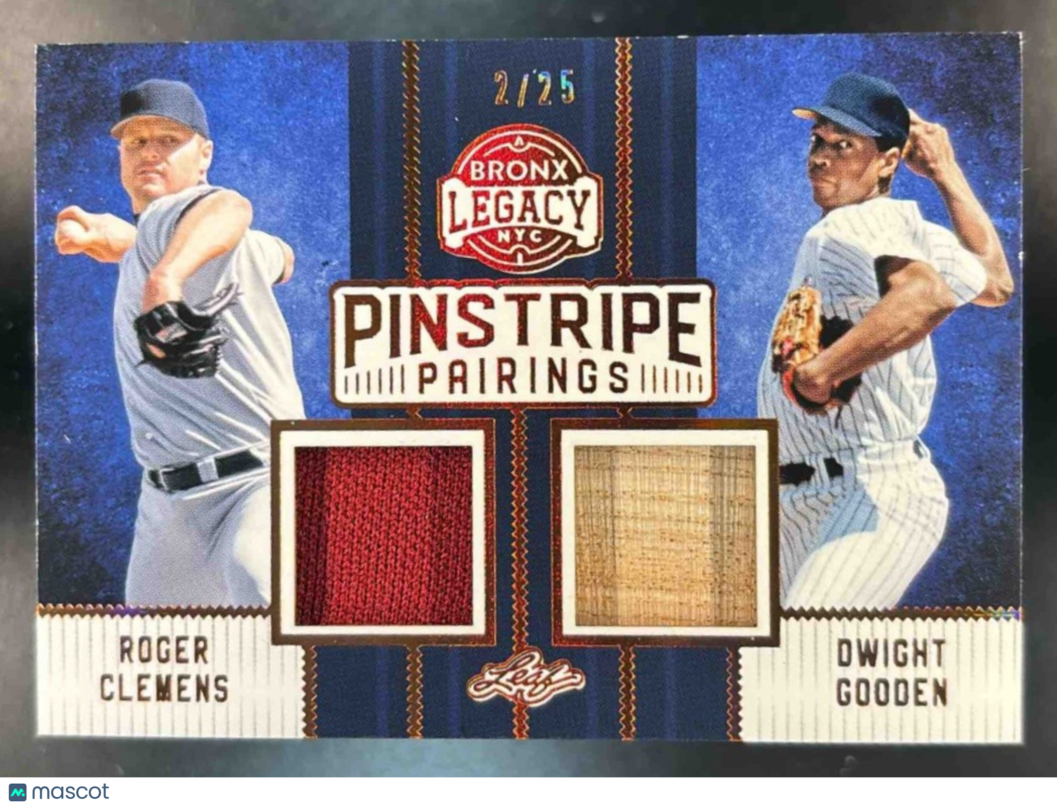 2024 Bronx Legacy Pinstrip Pairings Patch Roger Clemens / Dwight Gooden /25 - Non-Sports Cards