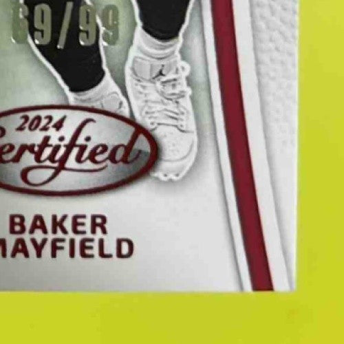 2024 Certified Baker Mayfield Piece of the Game Red 69/99 Tampa Bay Buccaneers - Sports Cards