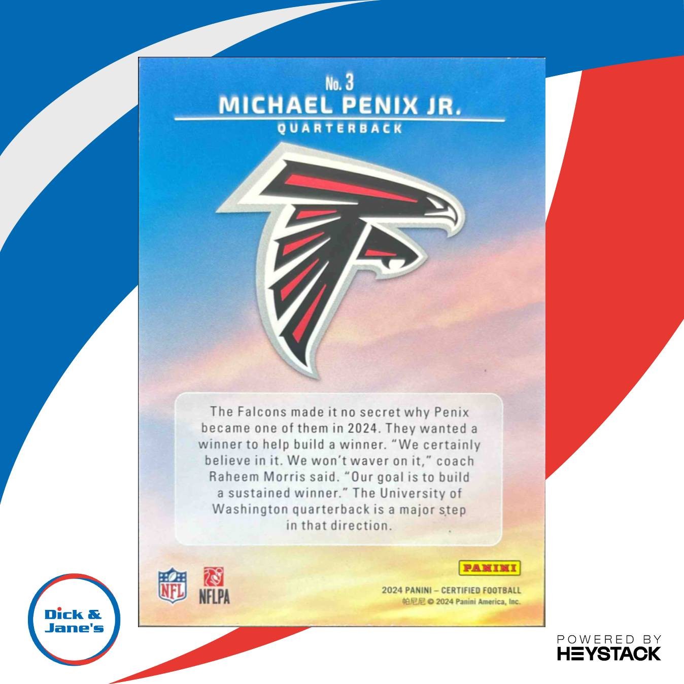 2024 Certified Michael Penix Jr Franchise Foundations Teal Mirror /50 #3 Falcons - Sports Cards