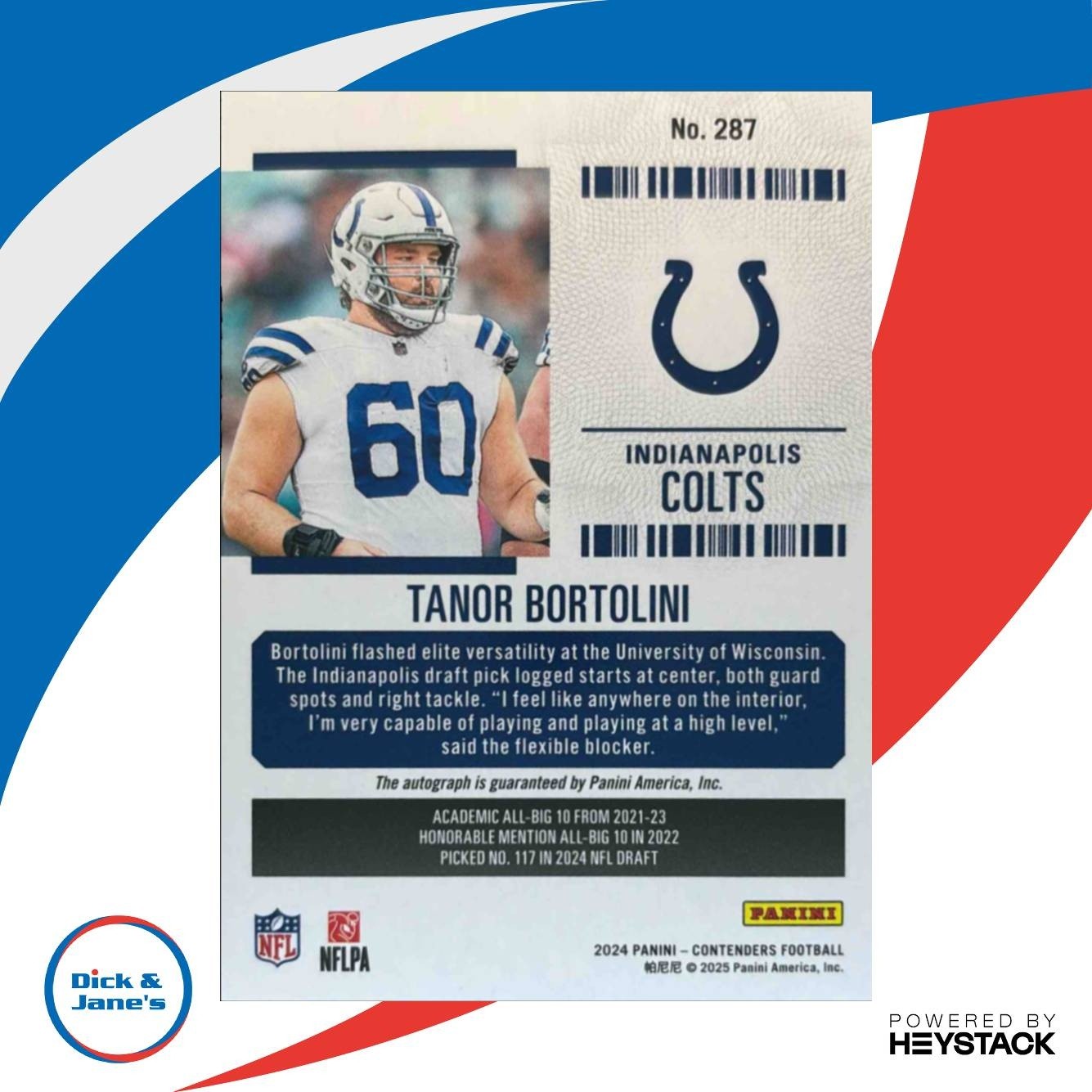 2024 Contenders Tanor Bortolini Rookie Ticket Auto Opening Kickoff 287 RC Colts - Sports Cards
