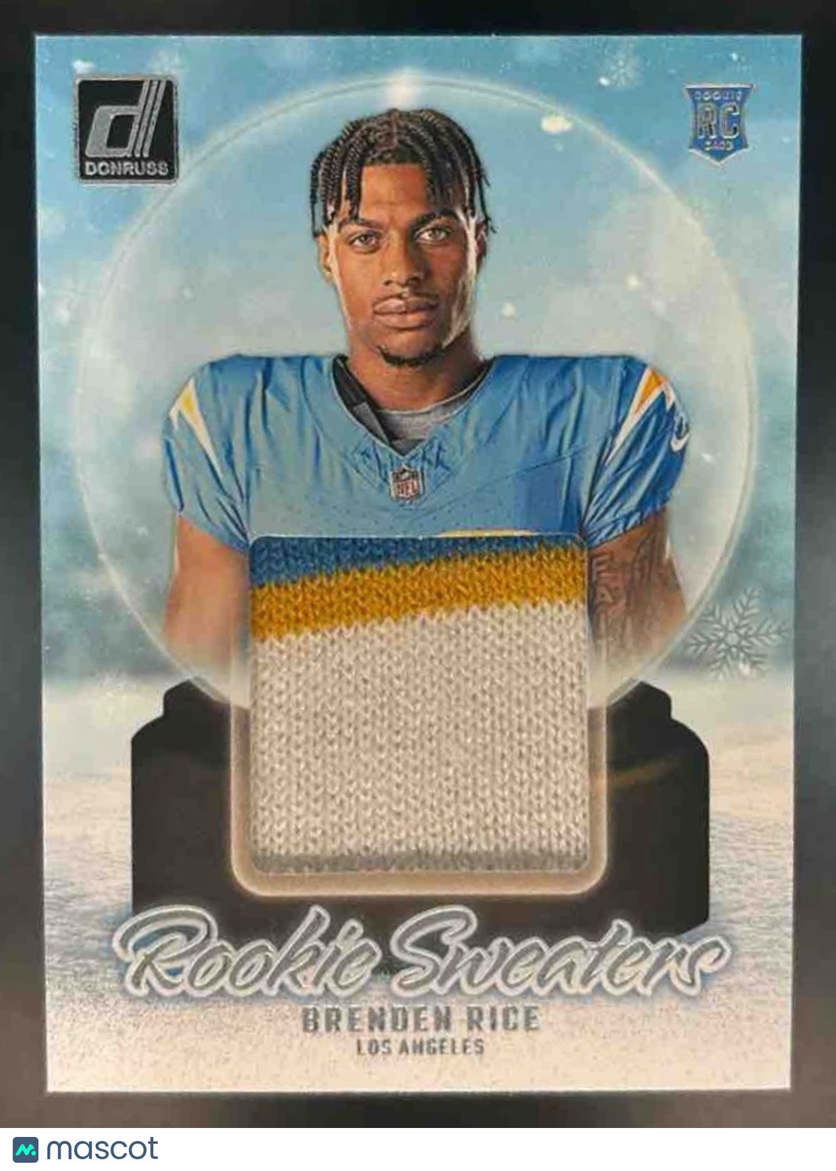 2024 Donruss Brenden Rice Rookie Holiday Sweater MEM RC Los Angeles Chargers - Sports Cards