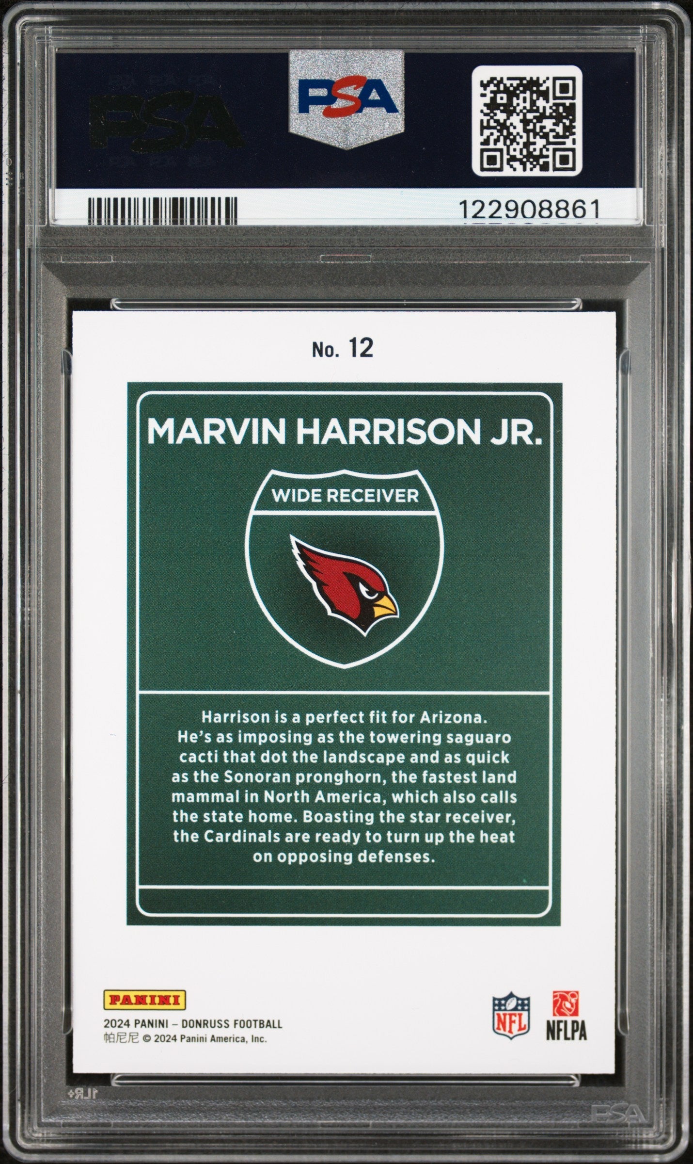 2024 Donruss Downtown! Marvin Harrison Jr. Rookie #12 PSA 8 Arizona Cardinals Graded Sports Cards