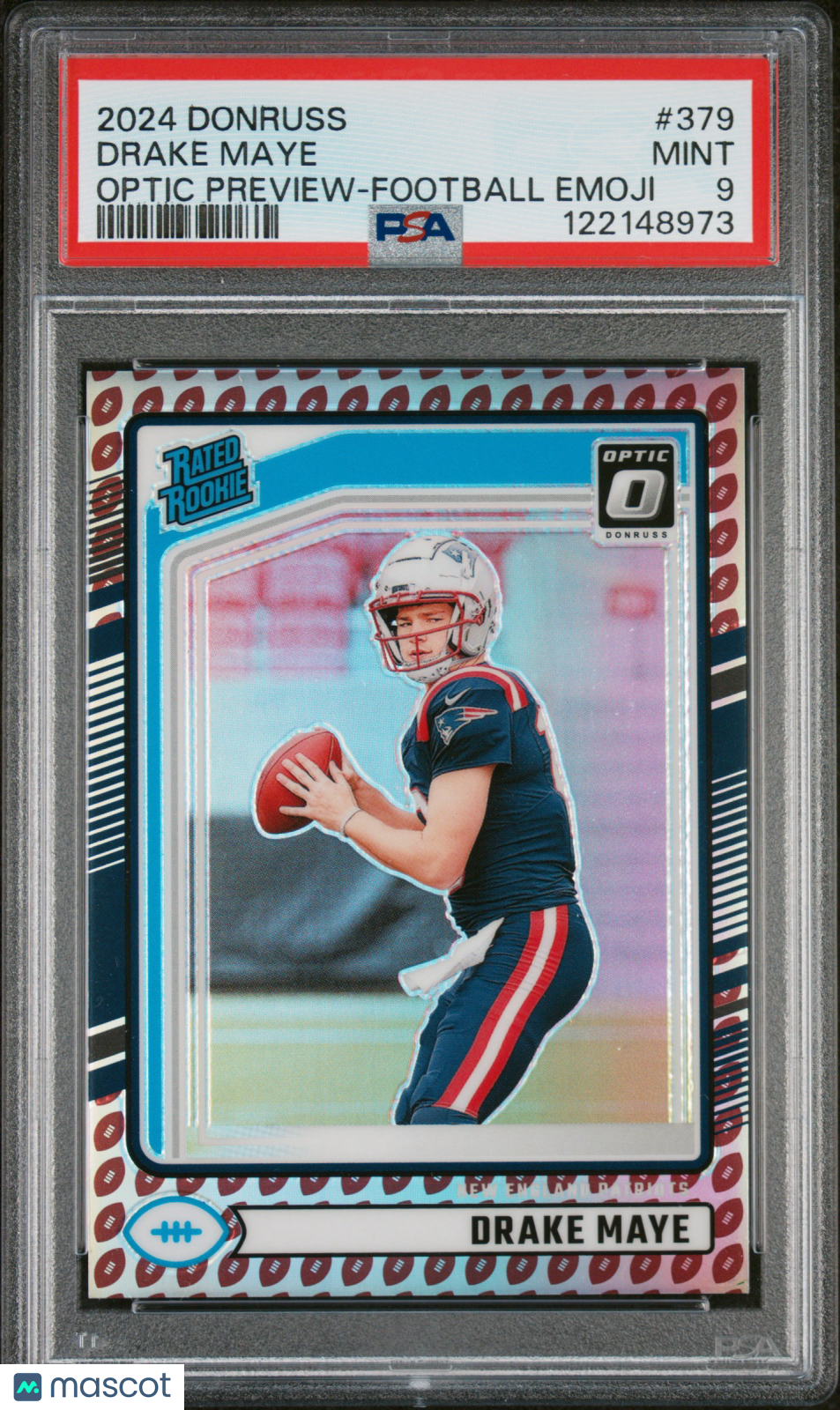 2024 Donruss Drake Maye Optic Preview Football Emoji Rookie #379 PSA 9 Patriots Graded Sports Cards