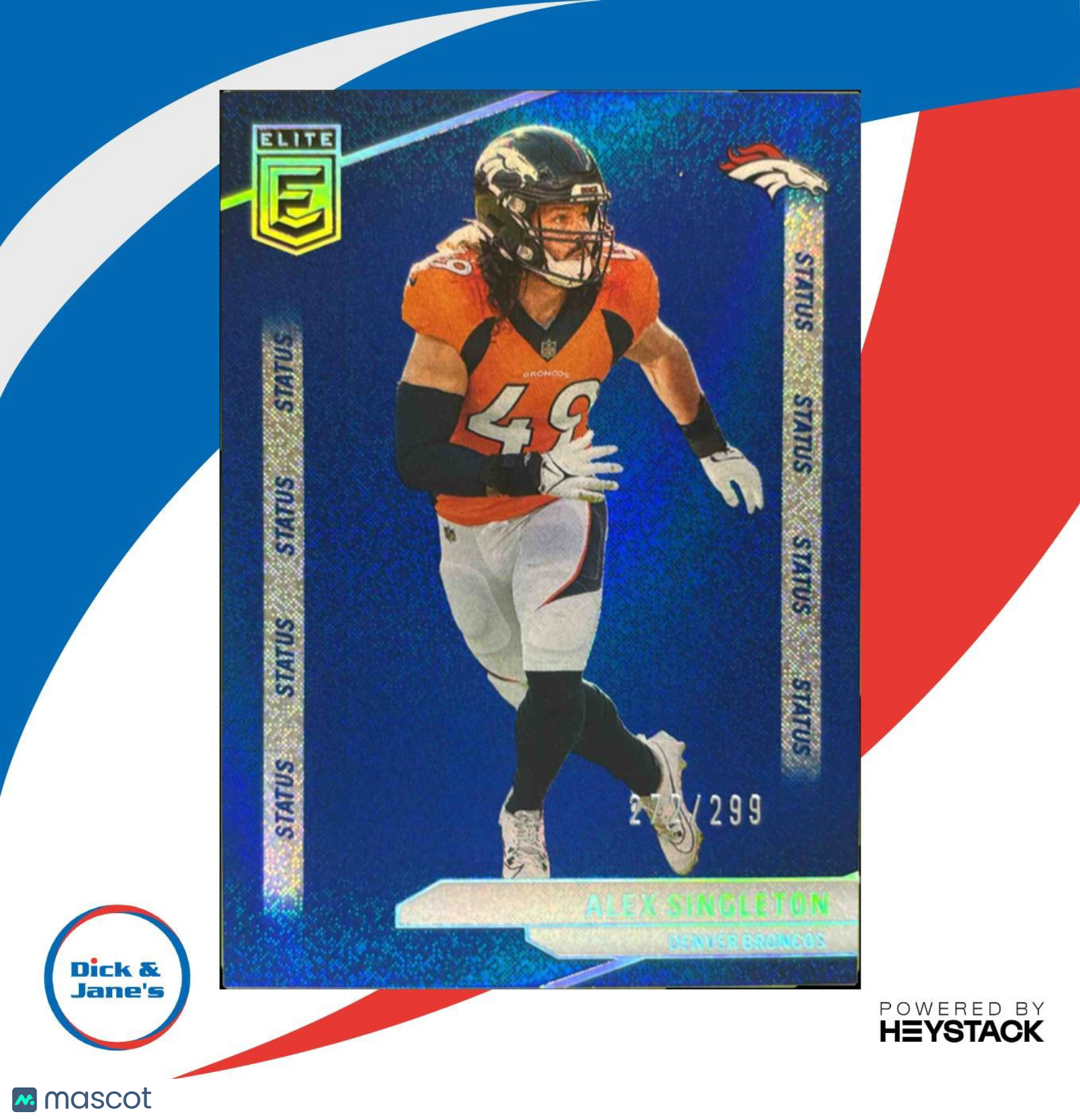 2024 Donruss Elite Alex Singleton Status Sparkle 272/299 #79 Denver Broncos - Sports Cards