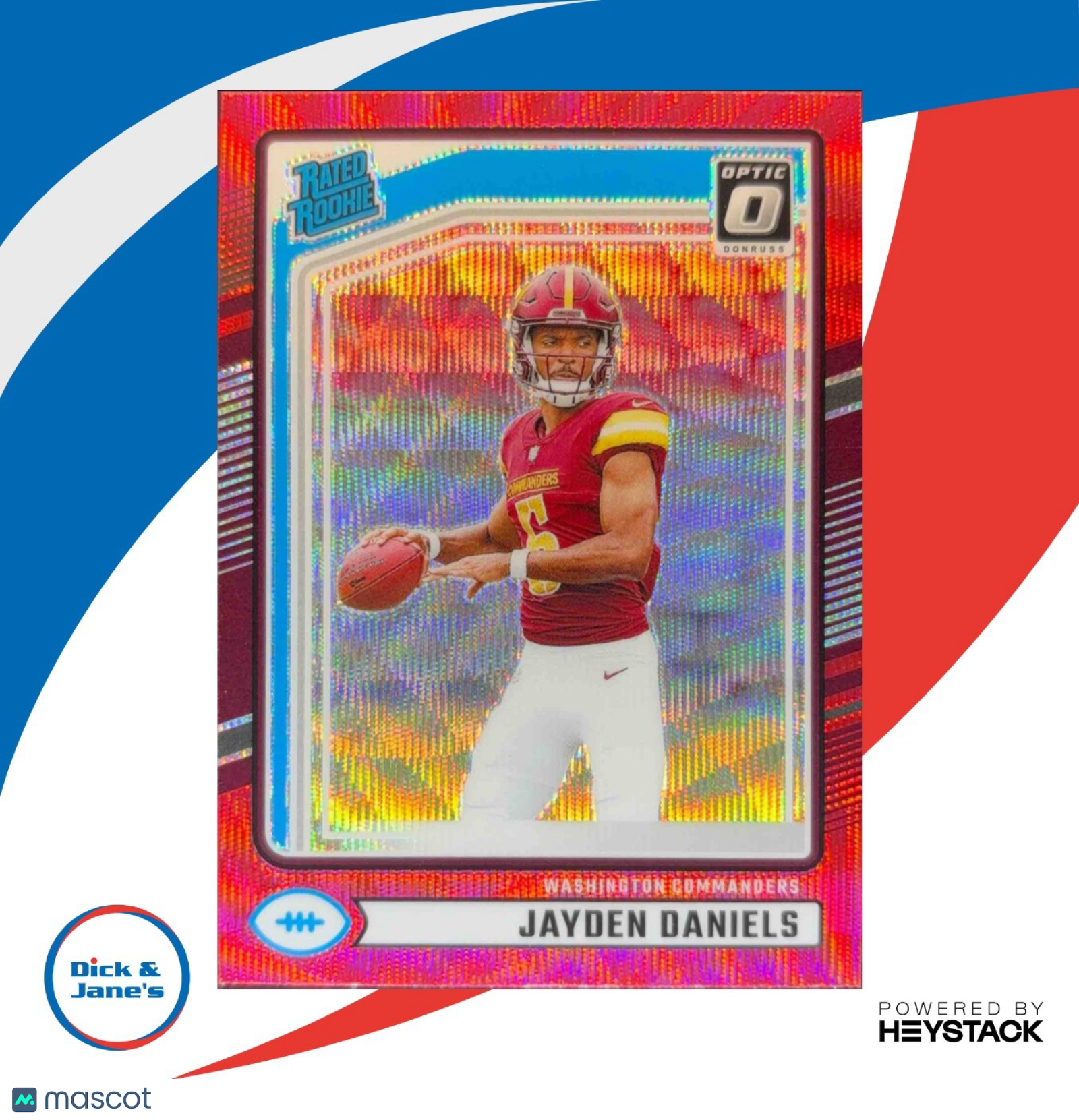 2024 Donruss Jayden Daniels RC Optic Rated Rookie Preview Red Wave Commanders - Sports Cards