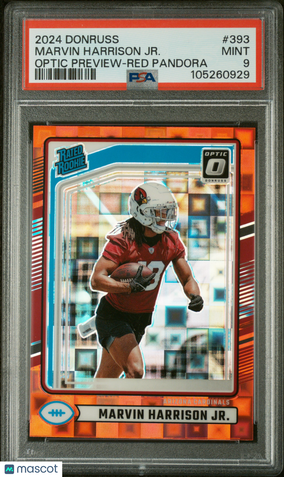 2024 Donruss Marvin Harrison JR. Optic Preview Red Pandora Rookie PSA 9 Arizona - Graded Sports Cards