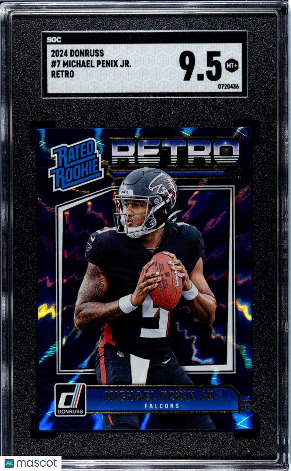 2024 Donruss Michael Penix JR. Retro Rated Rookie SGC 9.5 MINT+ Atlanta Falcons - Graded Sports Cards