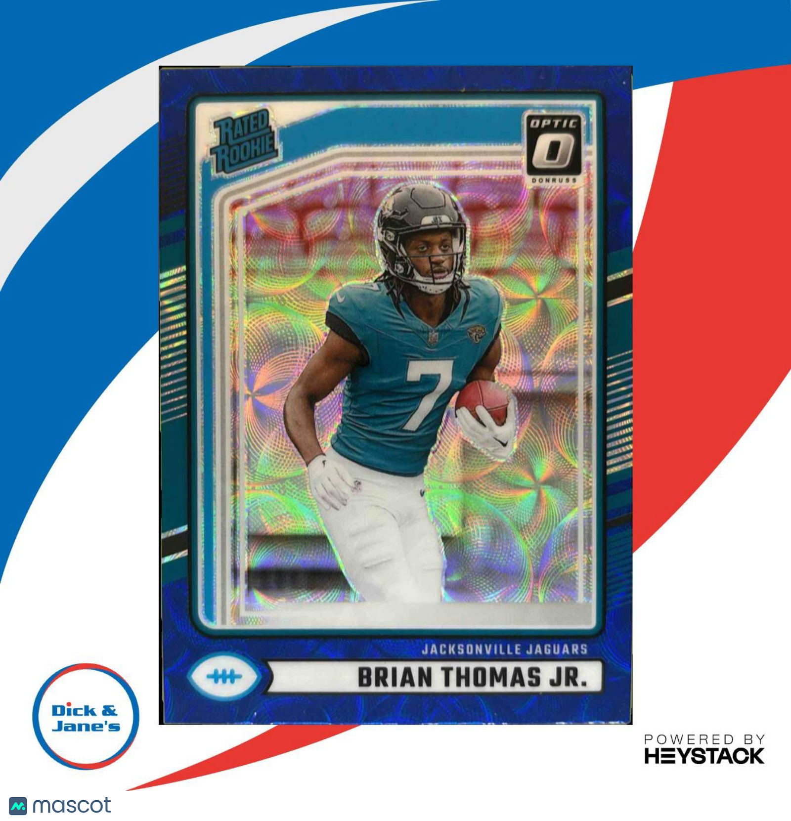 2024 Donruss Optic Brian Thomas Jr. Blue Scope #214 Rated Rookie Jacksonville - Sports Cards