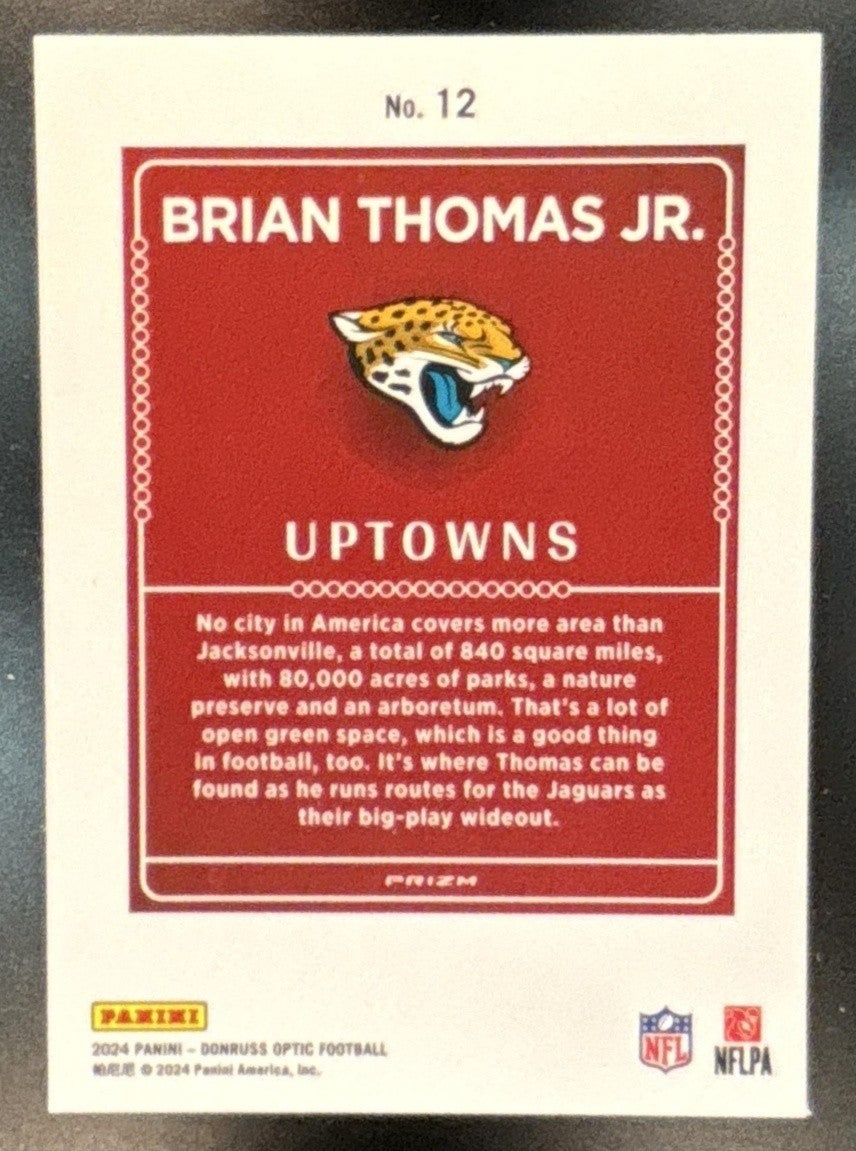 2024 Donruss Optic Brian Thomas Jr. Uptowns #12 RC SSP Jacksonville Jaguars - Sports Cards