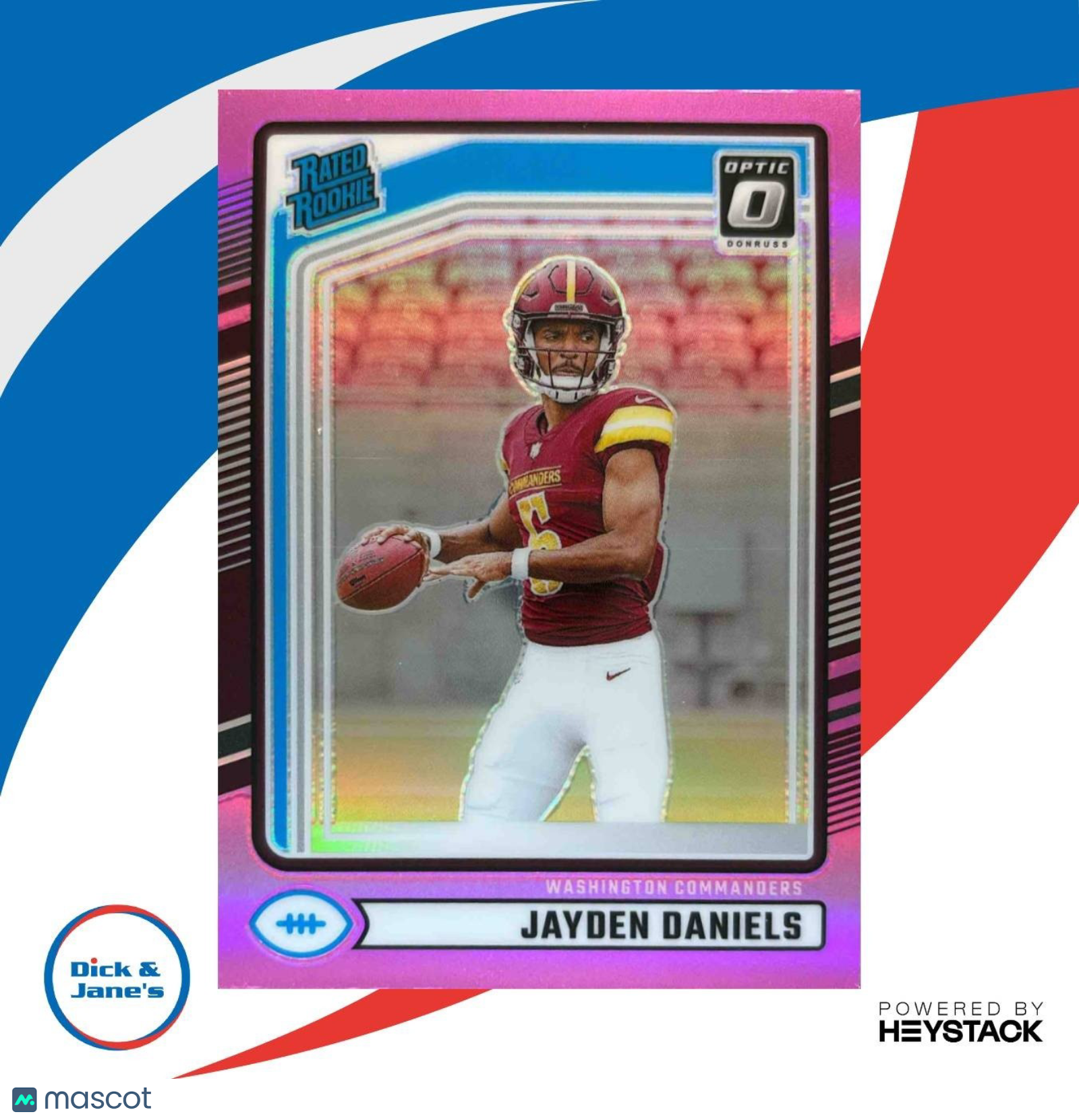 2024 Donruss Optic Jayden Daniels Pink #248 Rated Rookie Washington Commanders - Sports Cards