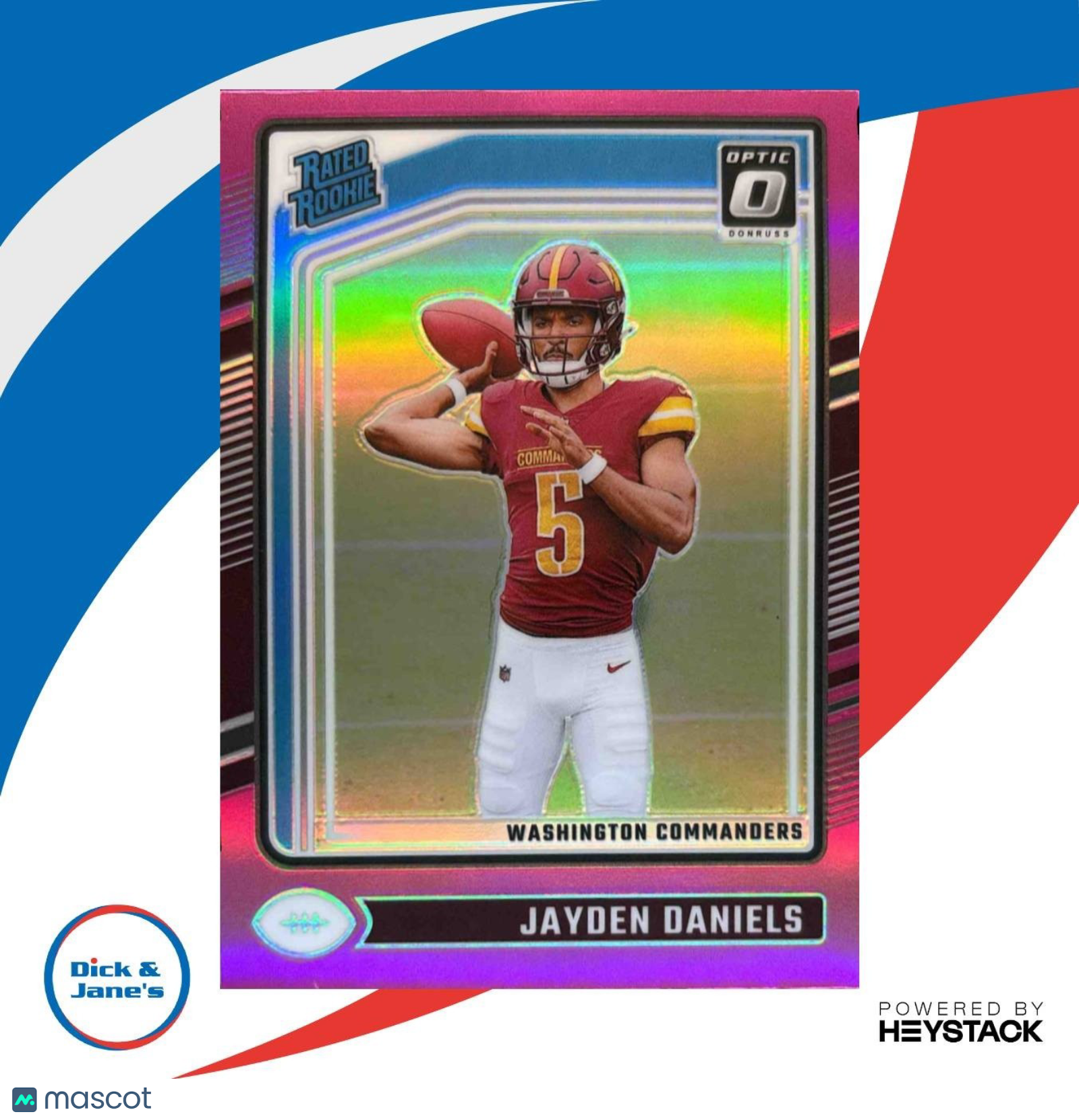 2024 Donruss Optic Jayden Daniels Pink #248 Rated Rookie Washington Commanders - Sports Cards