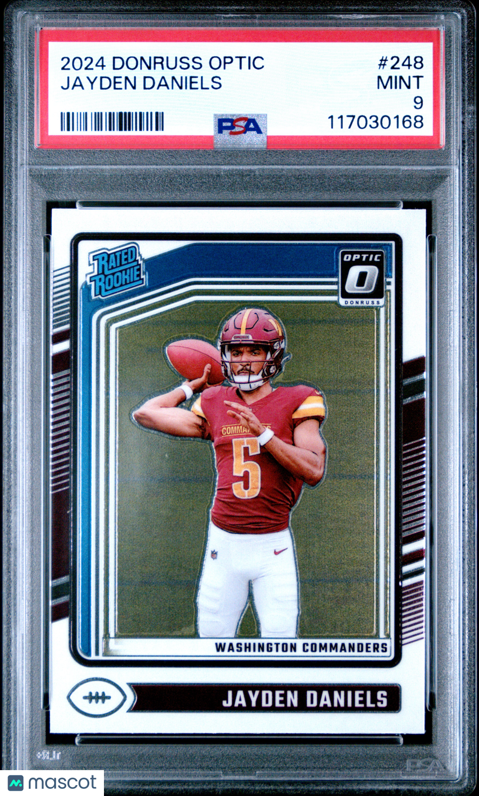 2024 Donruss Optic Jayden Daniels Rated Rookie #248 PSA 9 Washington Commanders - Graded Sports Cards