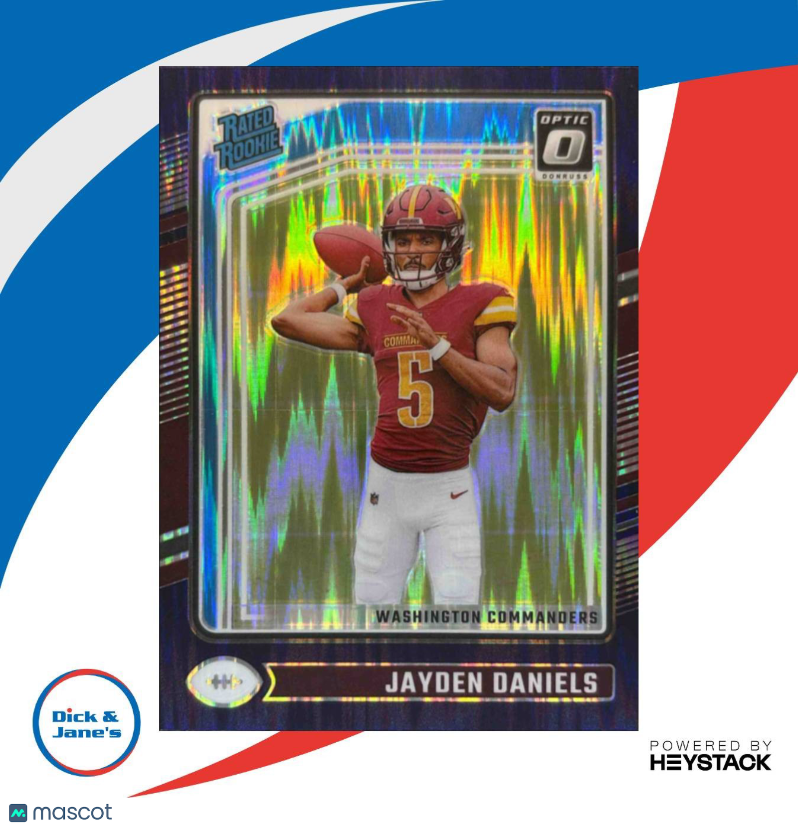 2024 Donruss Optic Jayden Daniels RC Purple Shock #248 Rated Rookie Commanders - Sports Cards