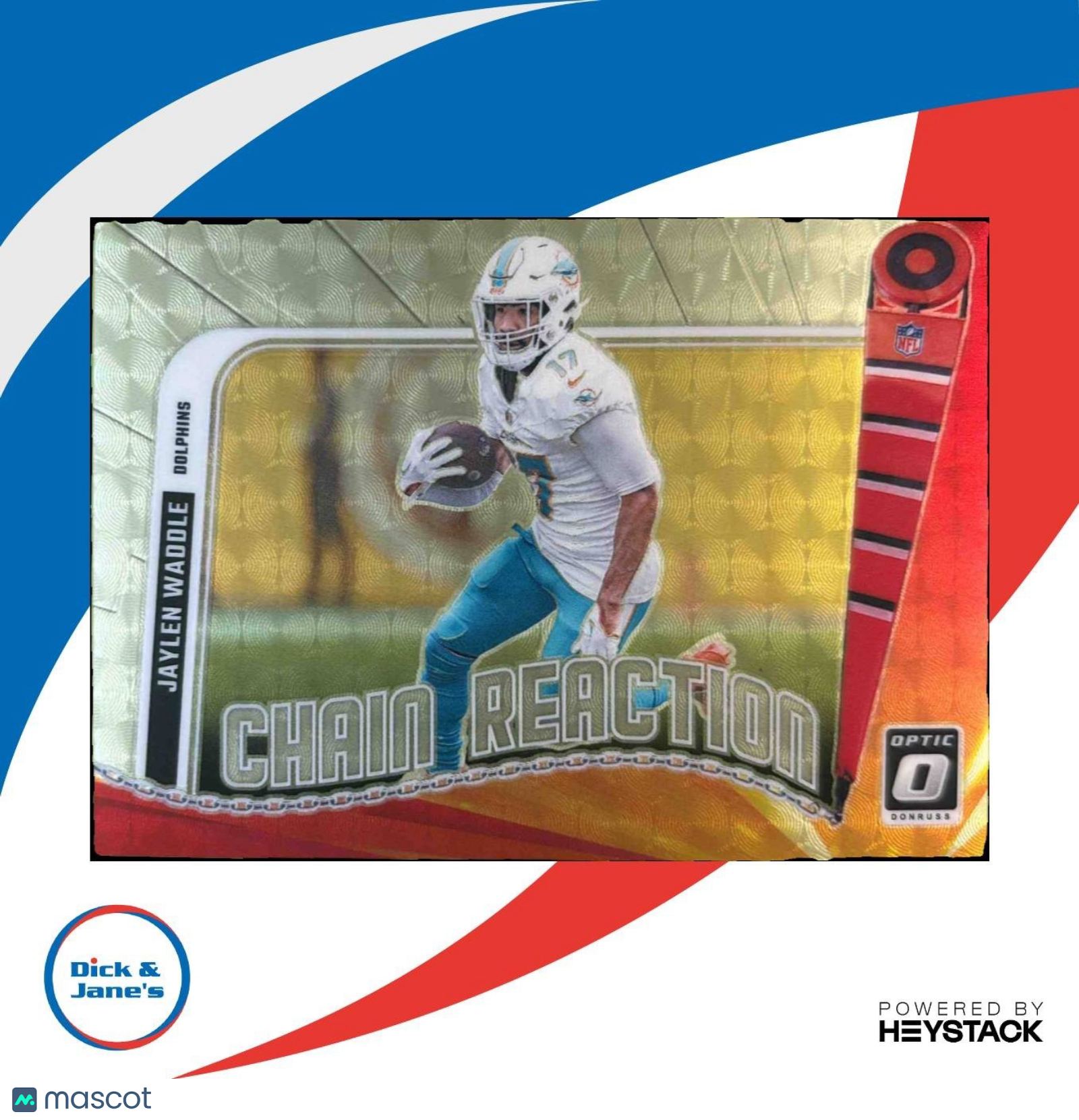 2024 Donruss Optic Jaylen Waddle Chain Reaction Gold Vinyl 1/1 #2 Miami Dolphins - Sports Cards