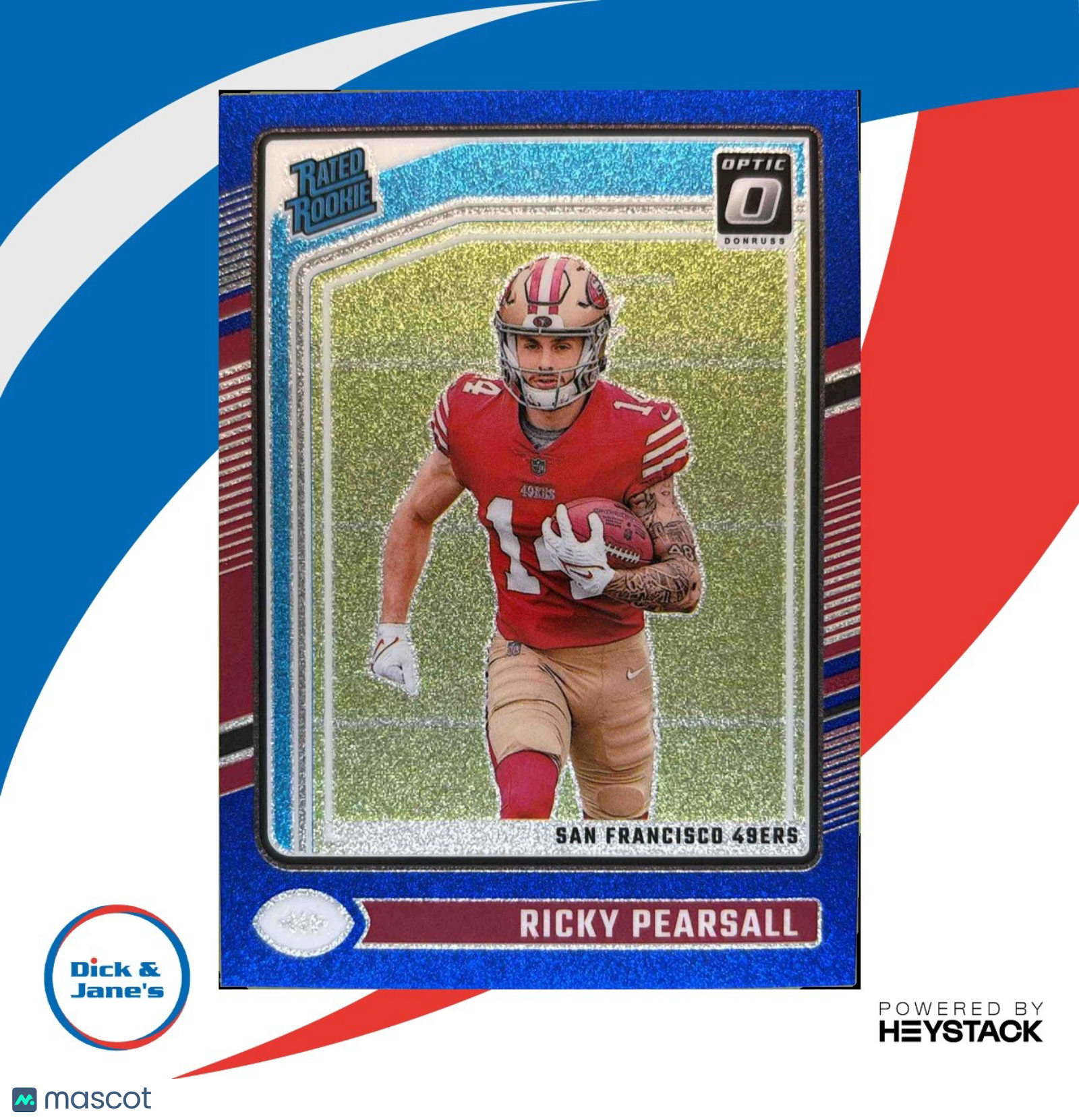 2024 Donruss Optic Ricky Pearsall Blue Glitter Rated Rookie San Francisco 49ers - Sports Cards
