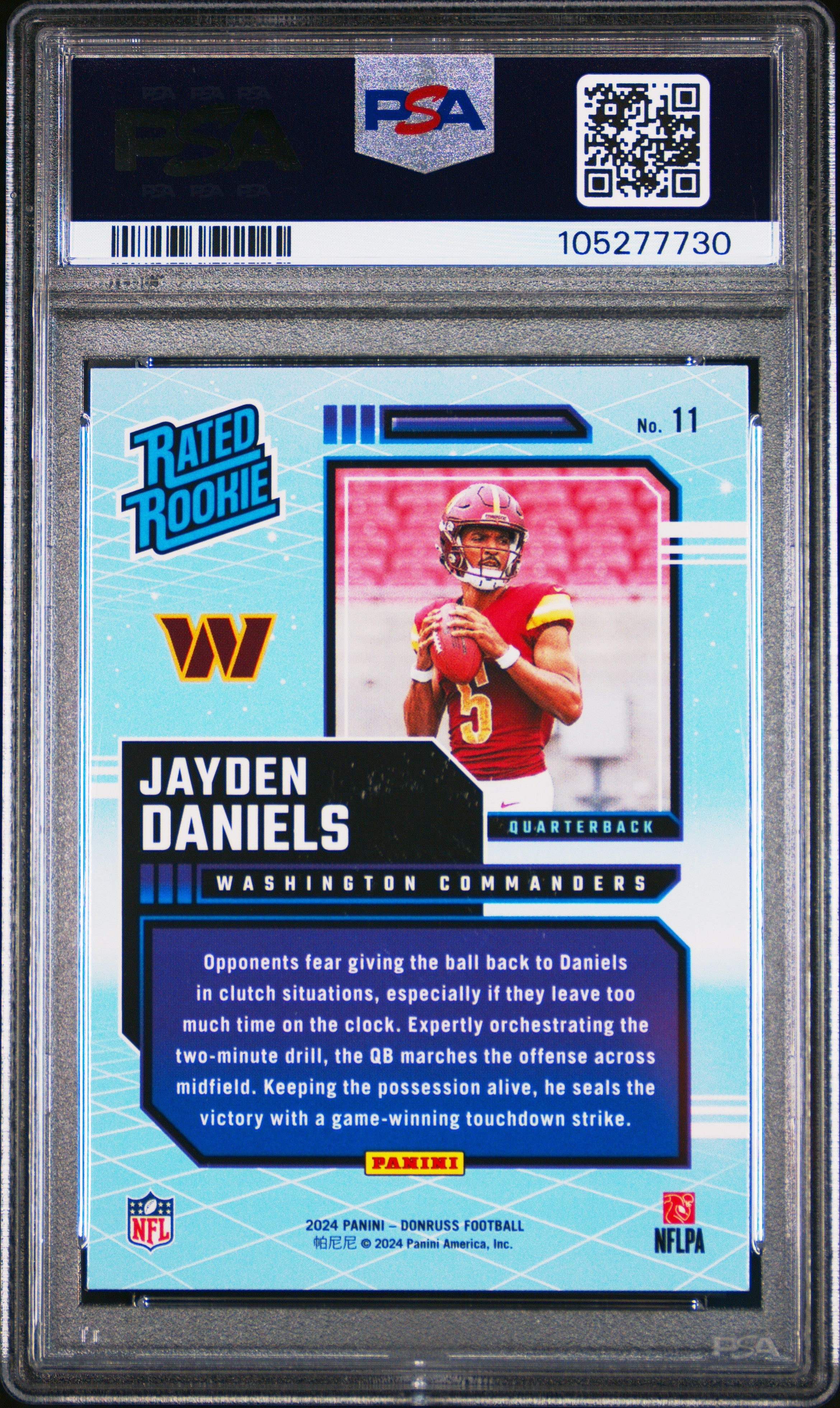 2024 Donruss Rated Rookies Retro Jayden Daniels #11 PSA 9 Washington Commanders - Graded Sports Cards