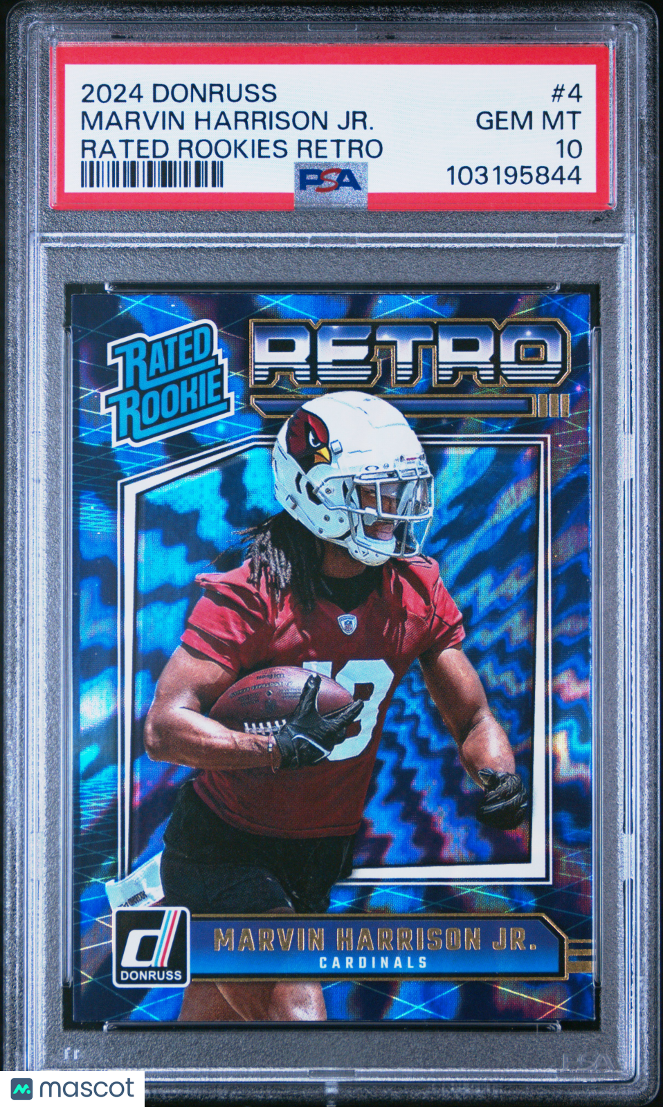 2024 Donruss Rated Rookies Retro Marvin Harrison JR. Rookie #4 PSA 10 Arizona - Graded Sports Cards
