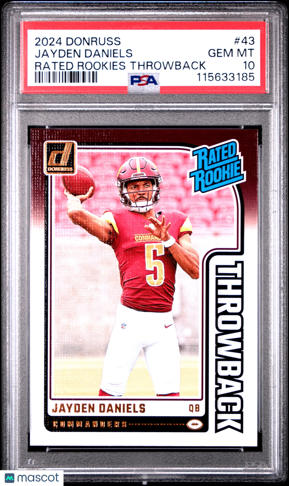 2024 Donruss Rated Rookies Throwback Jayden Daniels Rookie PSA 10 GEM MINT - Graded Sports Cards