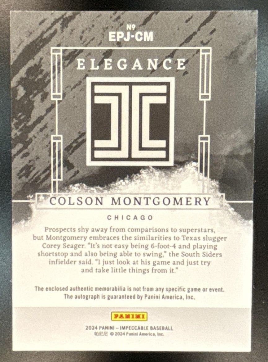 2024 Impeccable Colson Montgomery Elegance Jersey Auto Gold /10 White Sox - Sports Cards