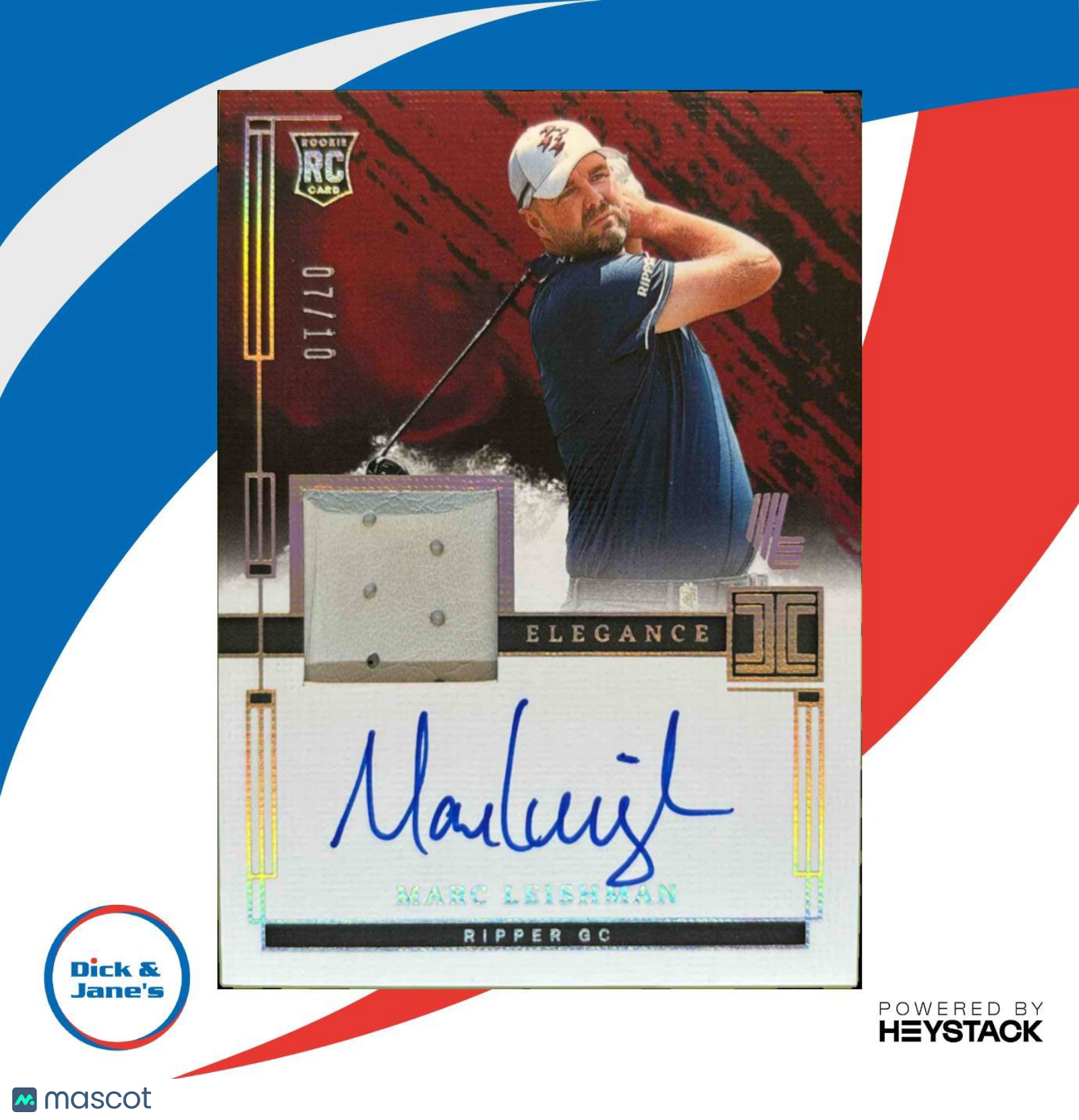2024 Impeccable LIV Golf Marc Leishman Elegance Memorabilia Auto Gold /10 Ripper Sports Cards