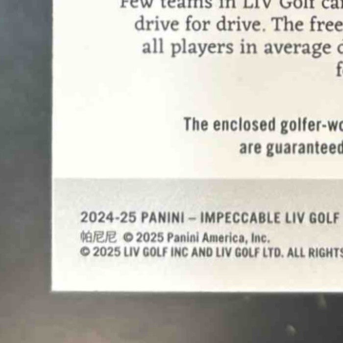 2024 Impeccable LIV Peter Uihlein Elegance Memorabilia Auto /19 RangeGoats GC - Sports Cards