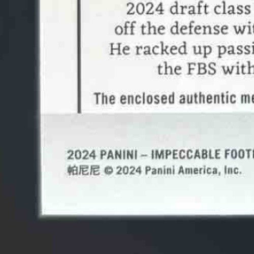2024 Impeccable Michael Penix Jr ImPatchable Rookies Silver /25 Atlanta Falcons - Sports Cards