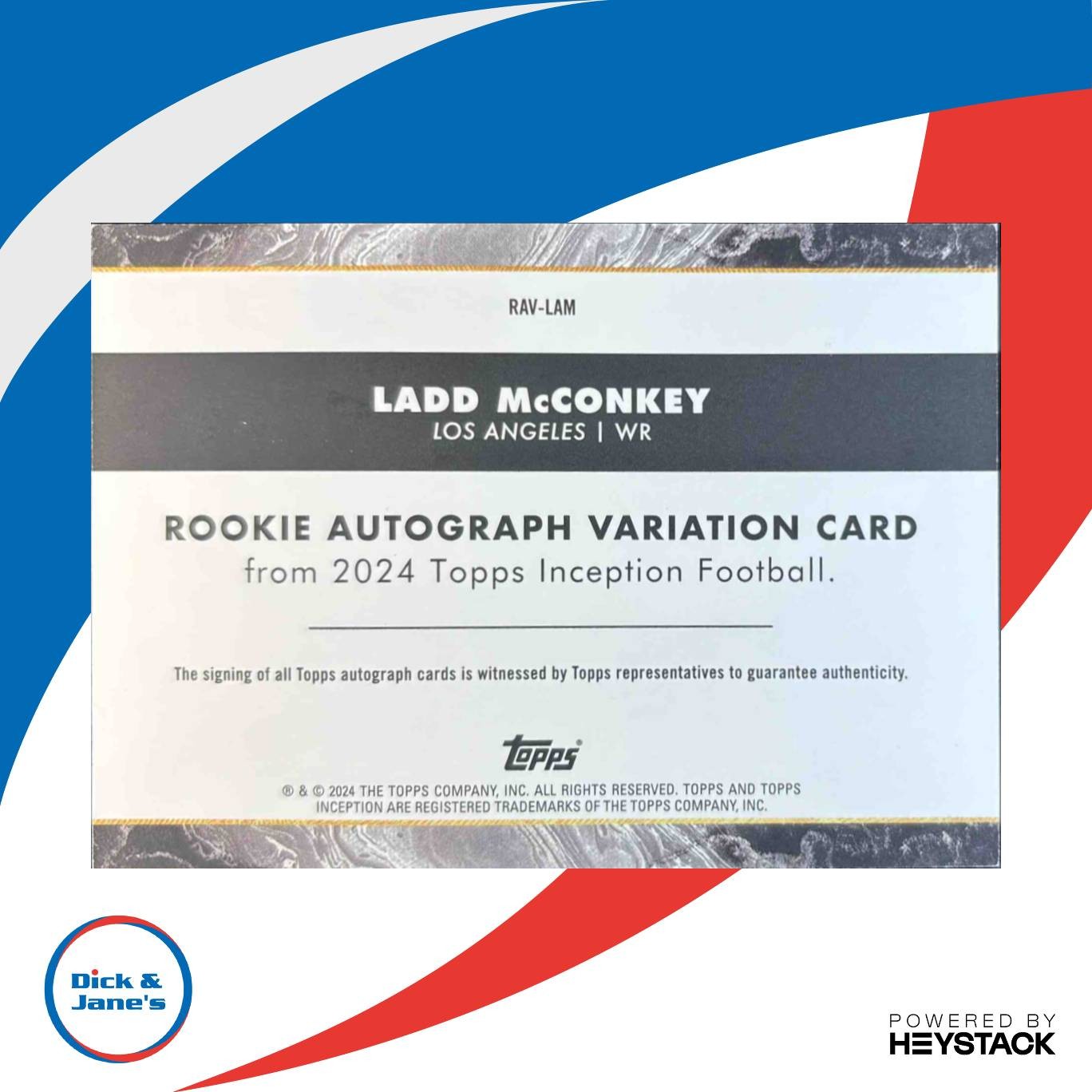 2024 Inception Ladd McConkey Rookie Auto Variations Red 58/75 RC VAR Chargers - Sports Cards