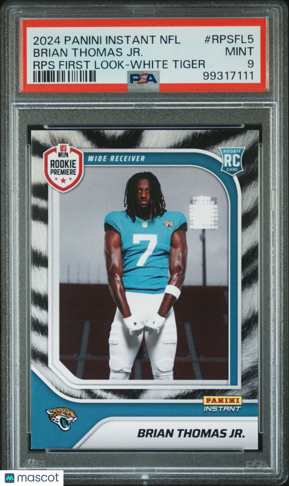 2024 Instant RPS First Look Brian Thomas JR. White Tiger Rookie PSA 9 Jaguars - Graded Sports Cards