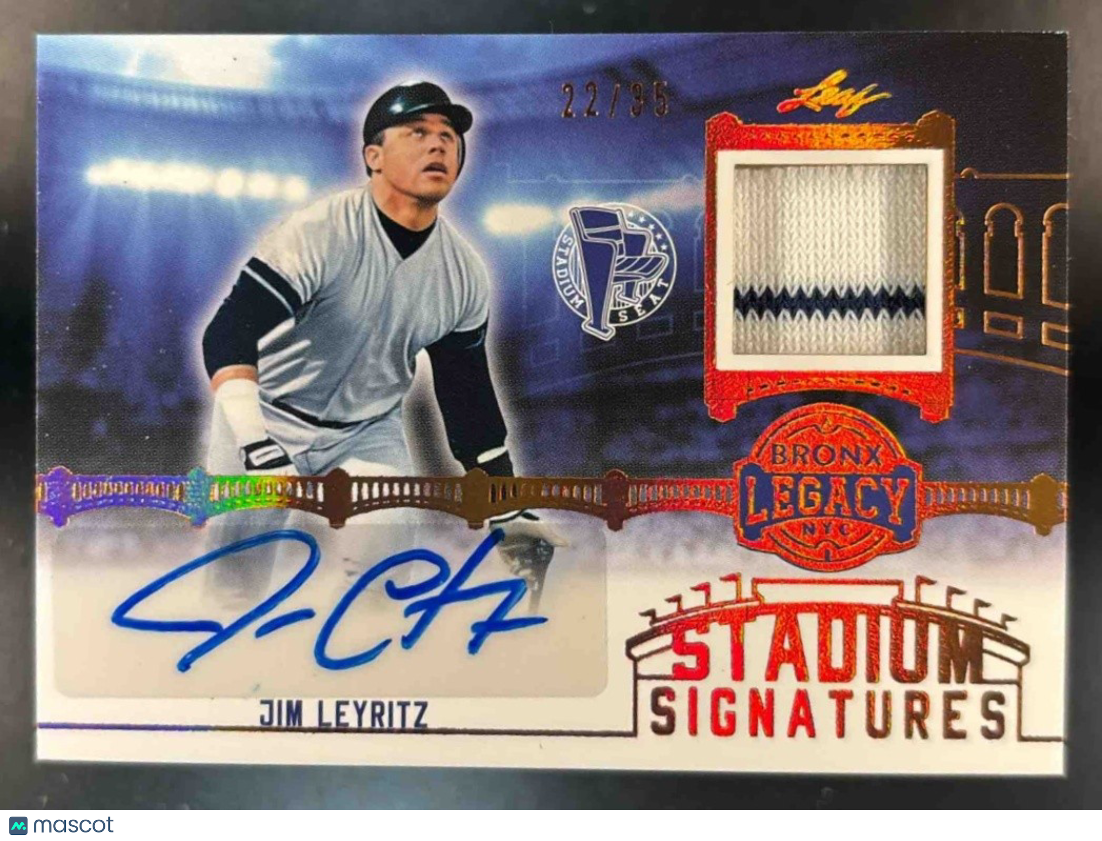 2024 Leaf A Bronx Legacy Jim Leyritz Stadium Signatures /35 Auto New York Yankee - Sports Cards