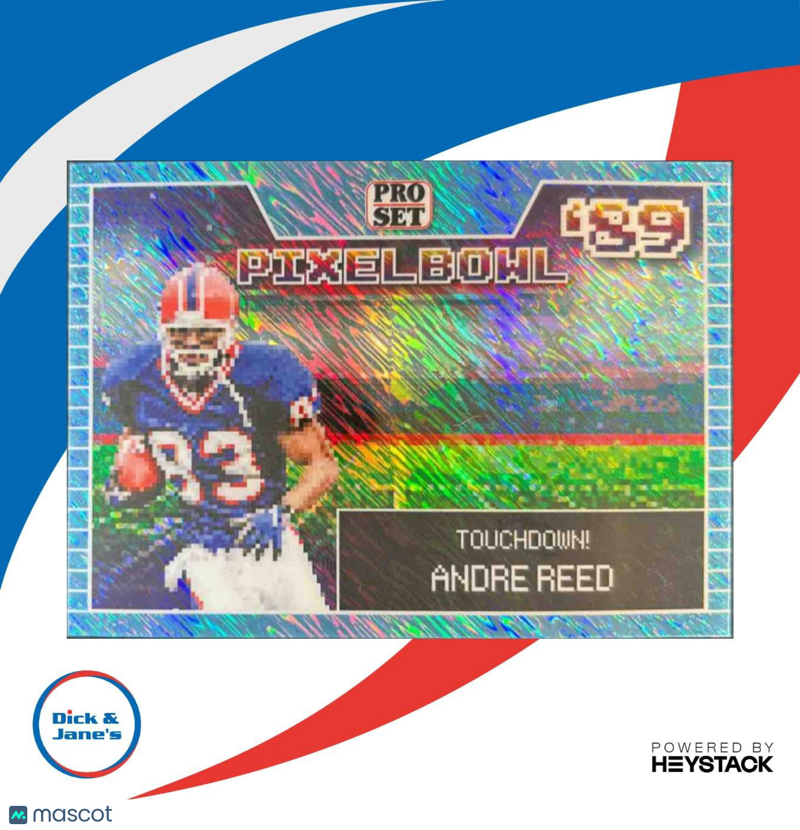 2024 Leaf Andre Reed Pro Set Pixel Bowl ’89 Shimmer Light Blue /25 Bills - Sports Cards