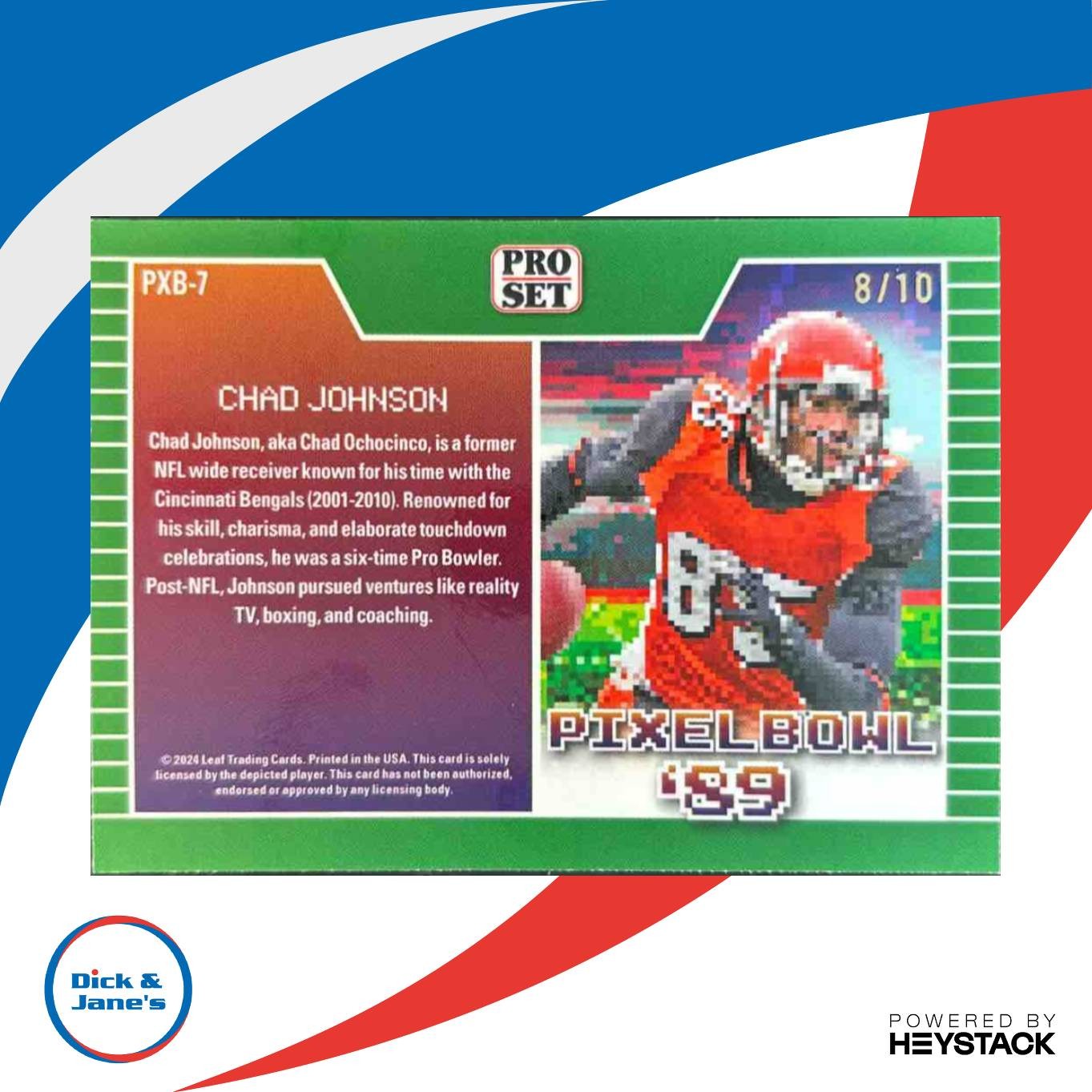 2024 Leaf Chad Johnson Pro Set Pixel Bowl ’89 Shimmer Silver /10 Bengals - Sports Cards